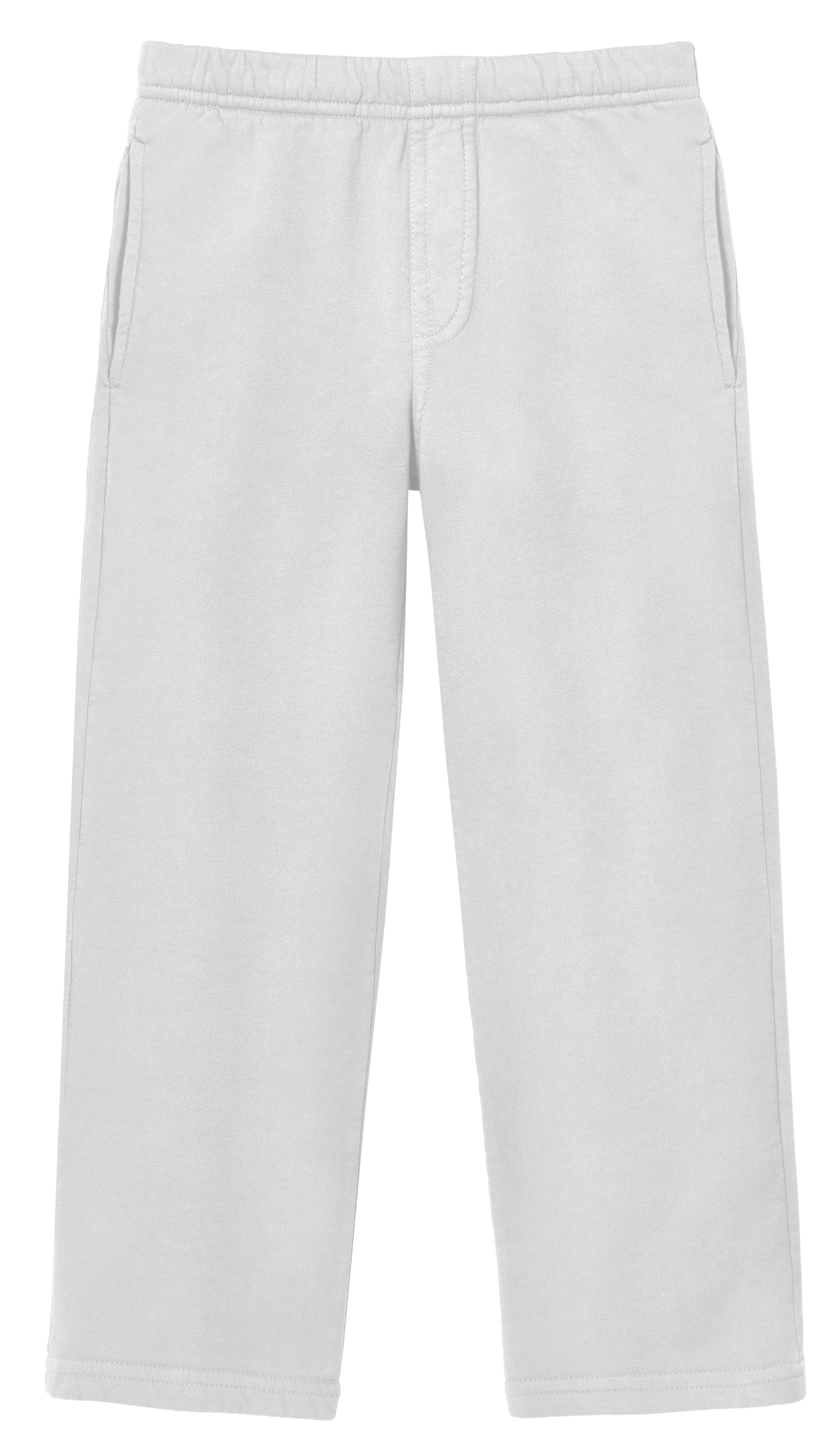 Boys Soft Cotton Fleece Straight Leg Pocket Pant | White - Drispect