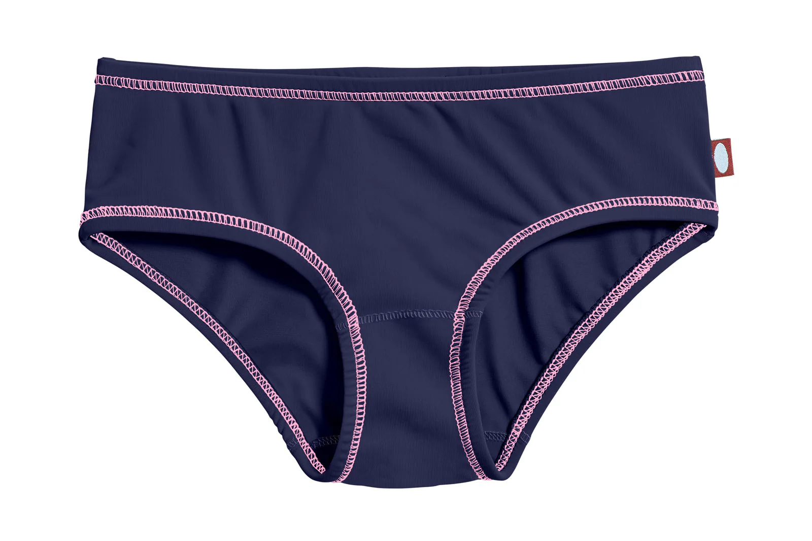 Girls UPF 50+ Swimming Briefs | Navy w. Bubblegum Stitch - Drispect