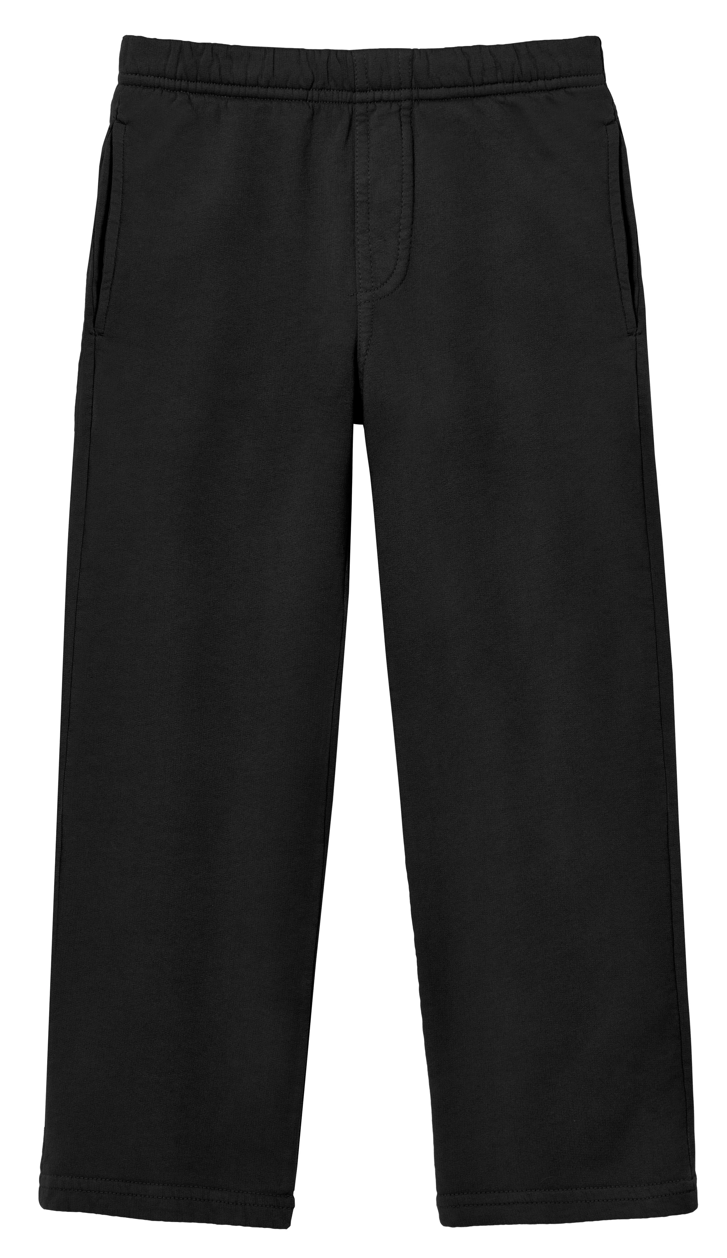 Boys Soft Cotton Fleece Straight Leg Pocket Pant | Black - Drispect