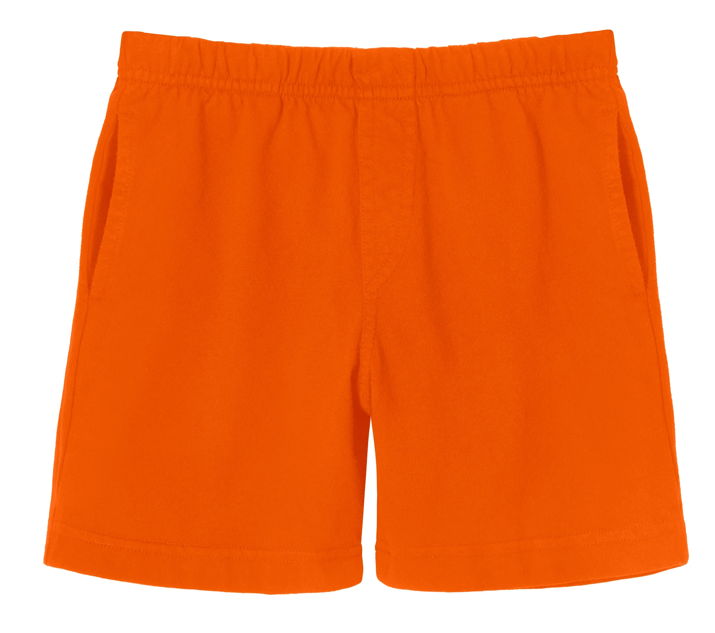 Boys Soft Cotton UPF 50+ Above-Knee Side Pocket Shorts | Orange - Drispect