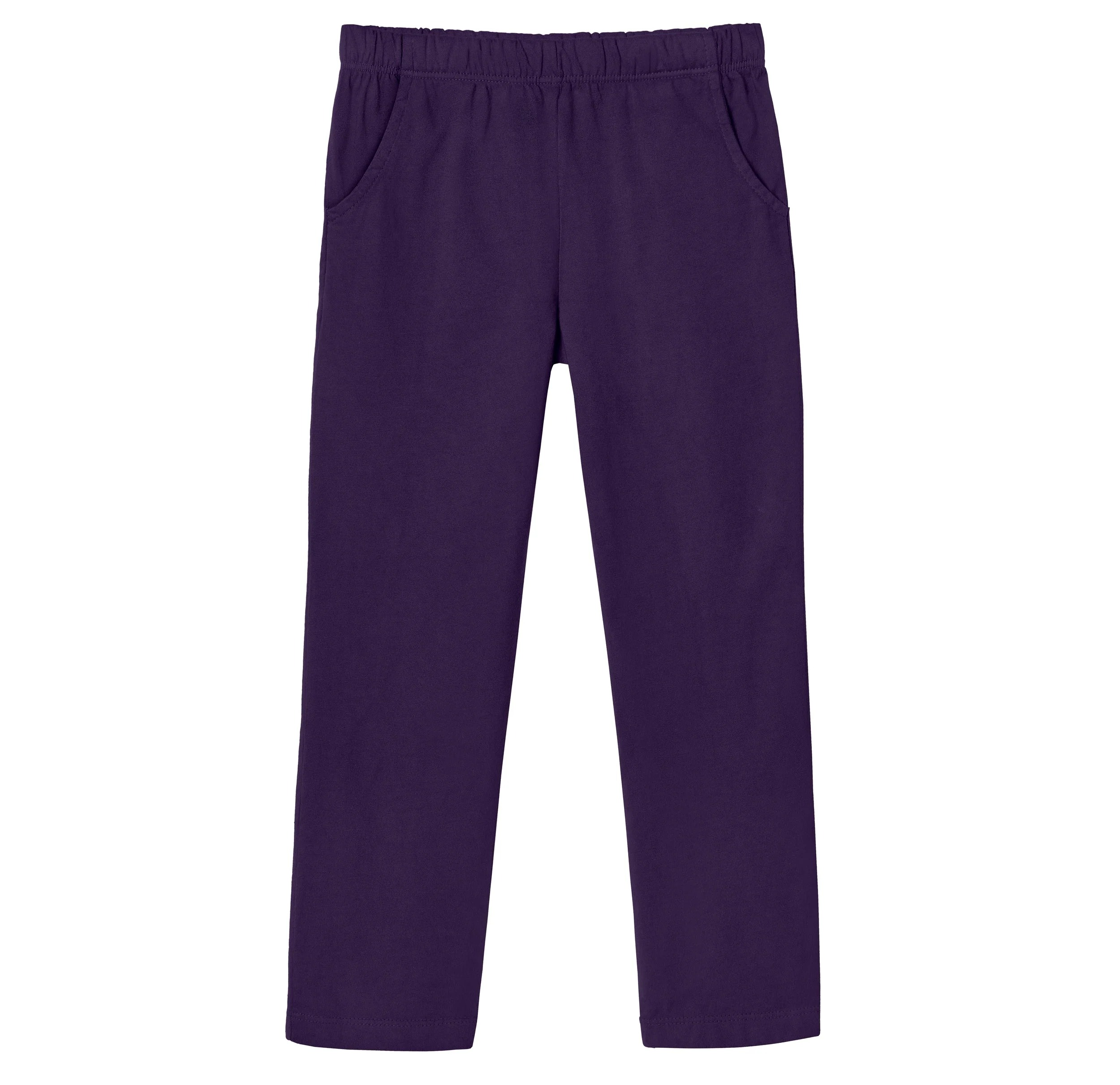 Girls Soft Cotton UPF 50+ Jersey Pocket Pants | Purple - Drispect