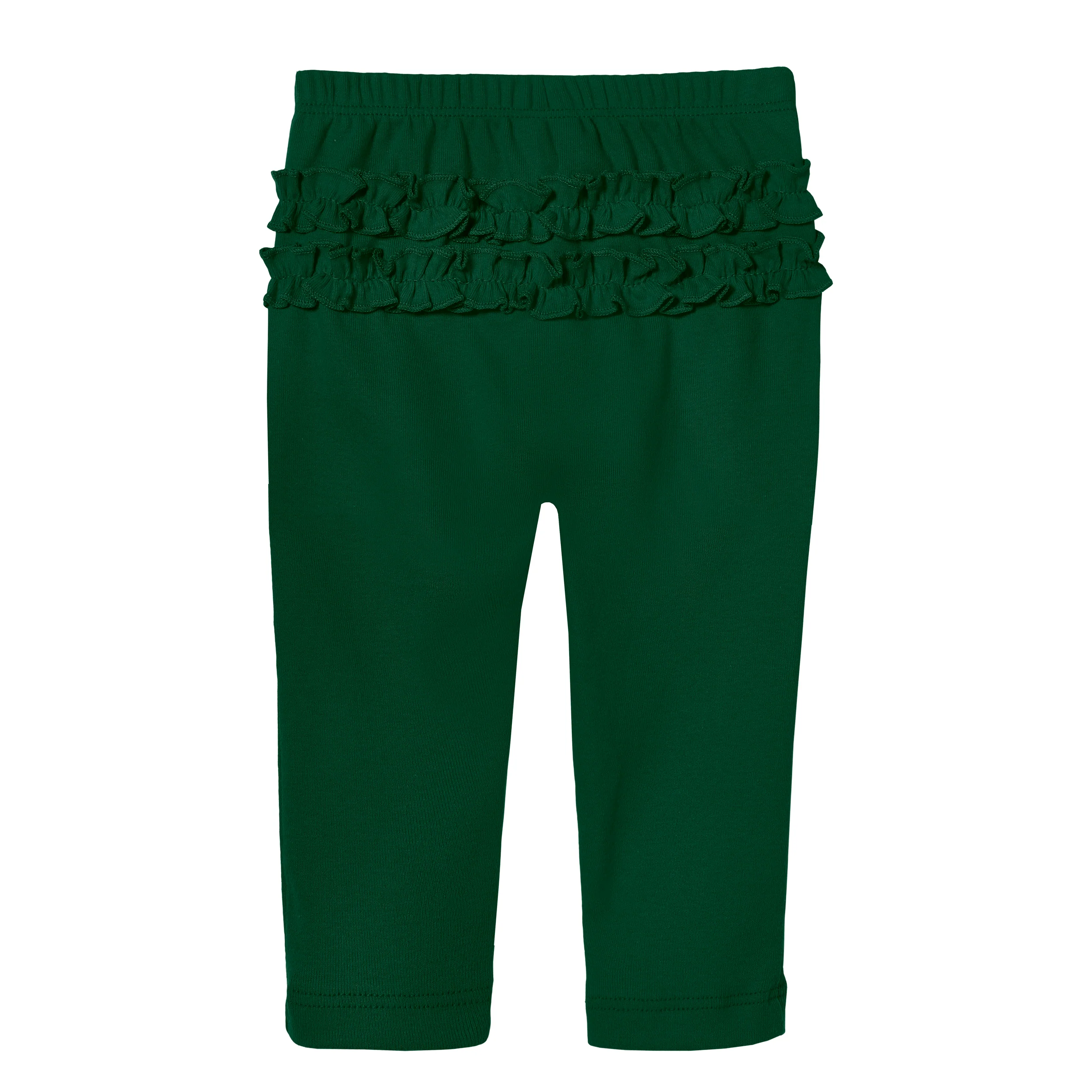 Baby Ruffle Butt Soft Cotton Leggings | Forest Green - Drispect