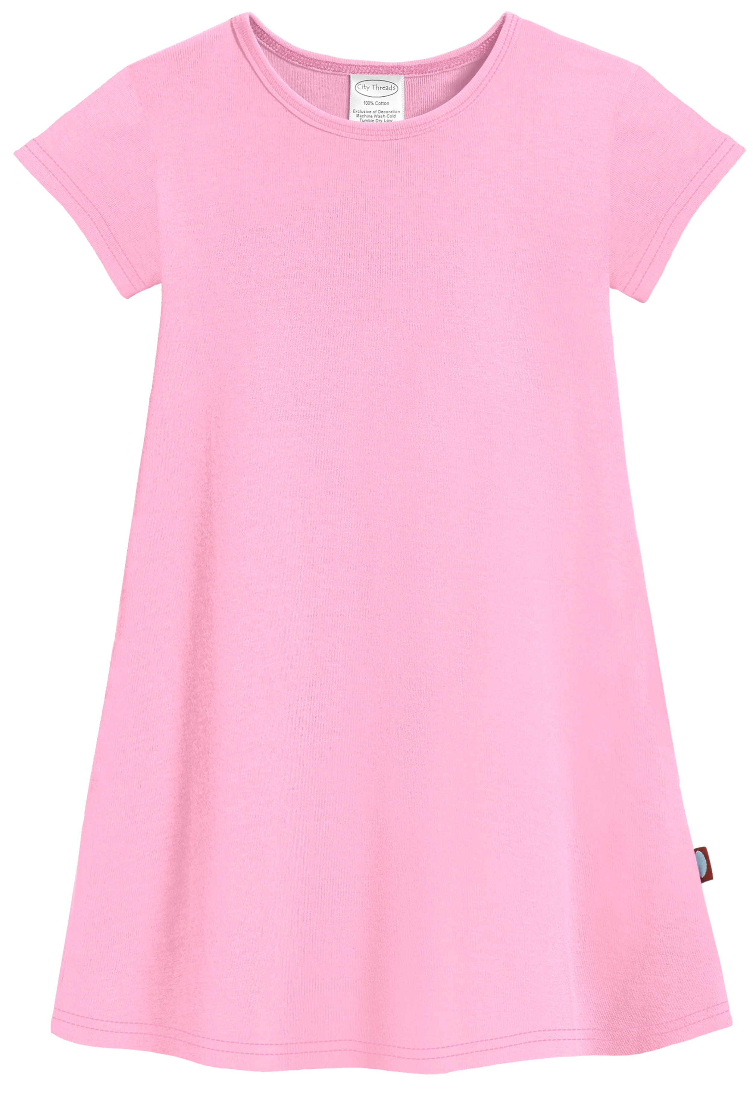 Super-Soft Organic Cotton Cap Sleeve Dress| Bright Light Pink - Drispect