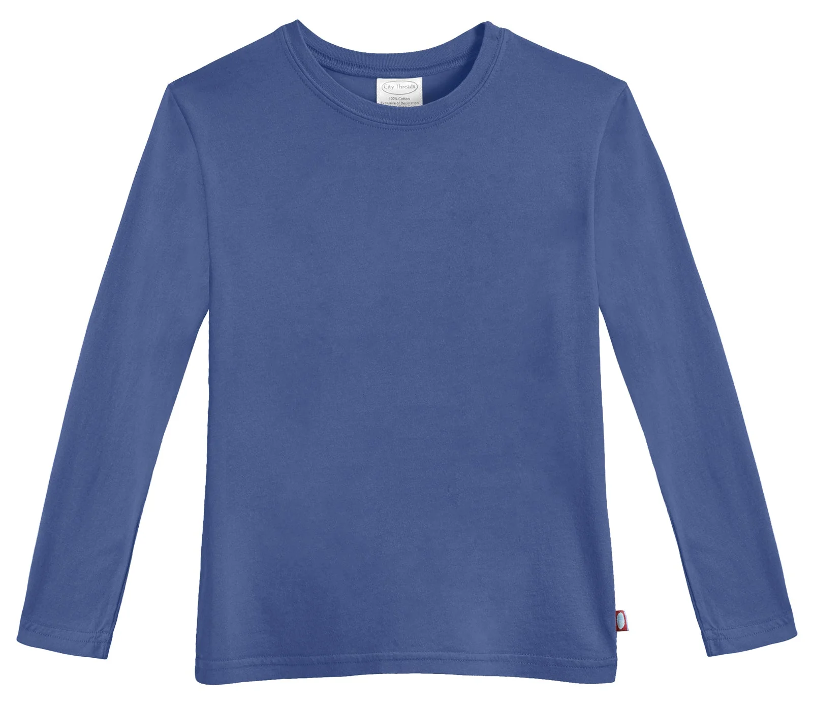 Boys Soft Cotton Jersey Long Sleeve Tee | Smurf Blue - Drispect