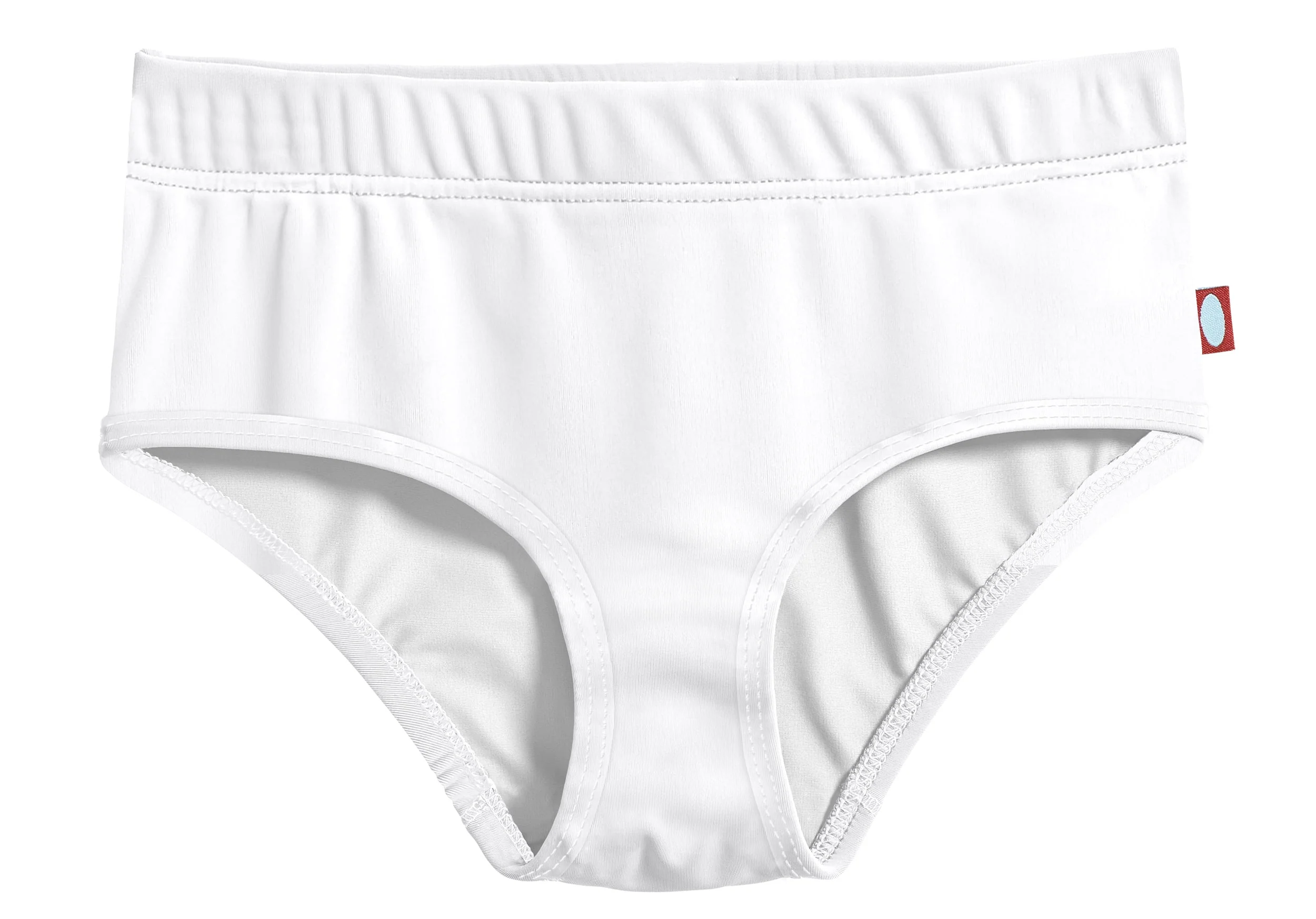 Girls UPF 50+ Lined High-Waisted Swim Briefs | White - Drispect