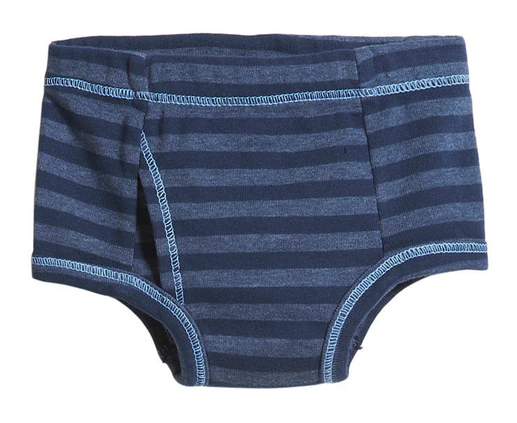 Boys Soft Stripe Brief | Midnight Blue - Drispect