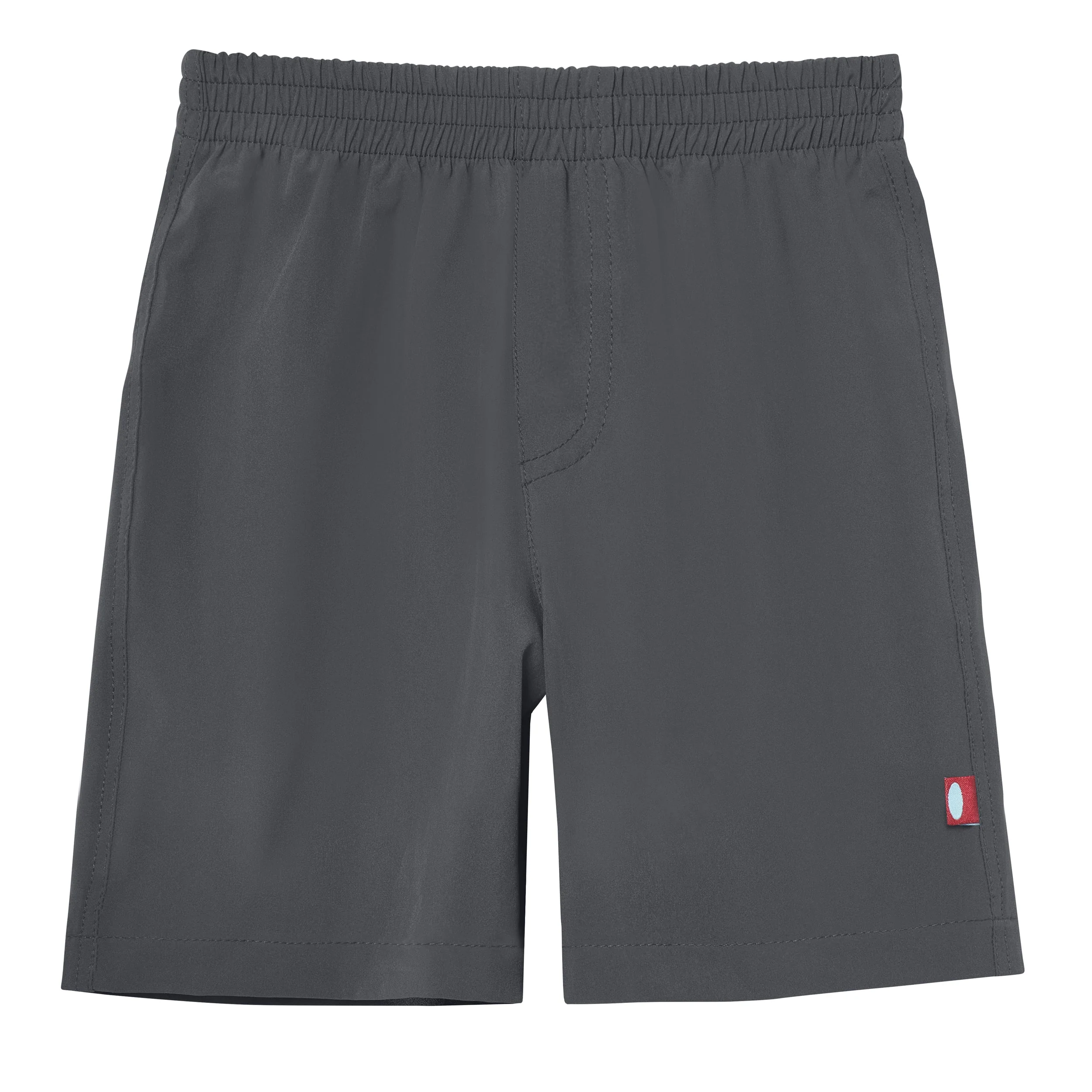 Boys UPF 50+ Soft Stretch Club Swim Trunks  - Above The Knee Fit | Charcoal - Drispect