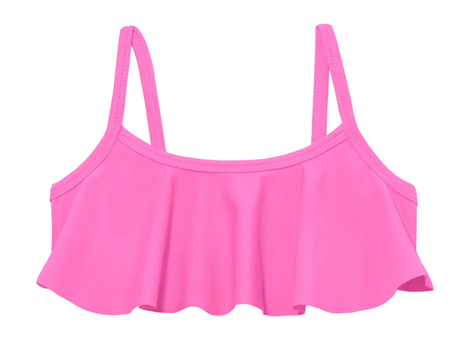 Girls UPF 50+ Flounce Bikini Top | Medium Pink - Drispect