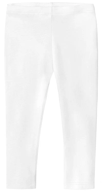 Girls Soft 100% Cotton Capri Leggings | White - Drispect