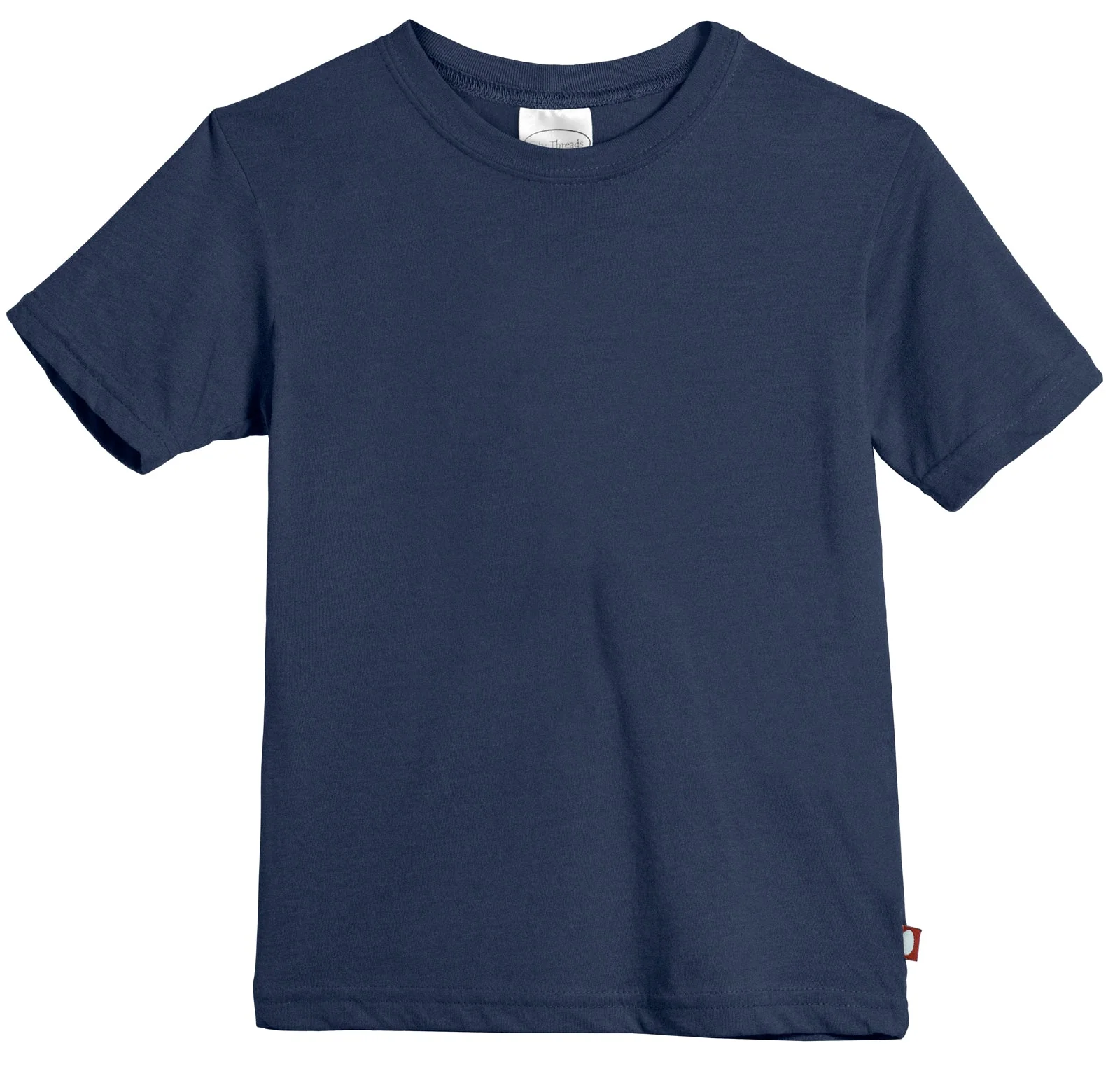 Boys Soft Organic Cotton Jersey Short Sleeve Crew Tee | Midnight - Drispect