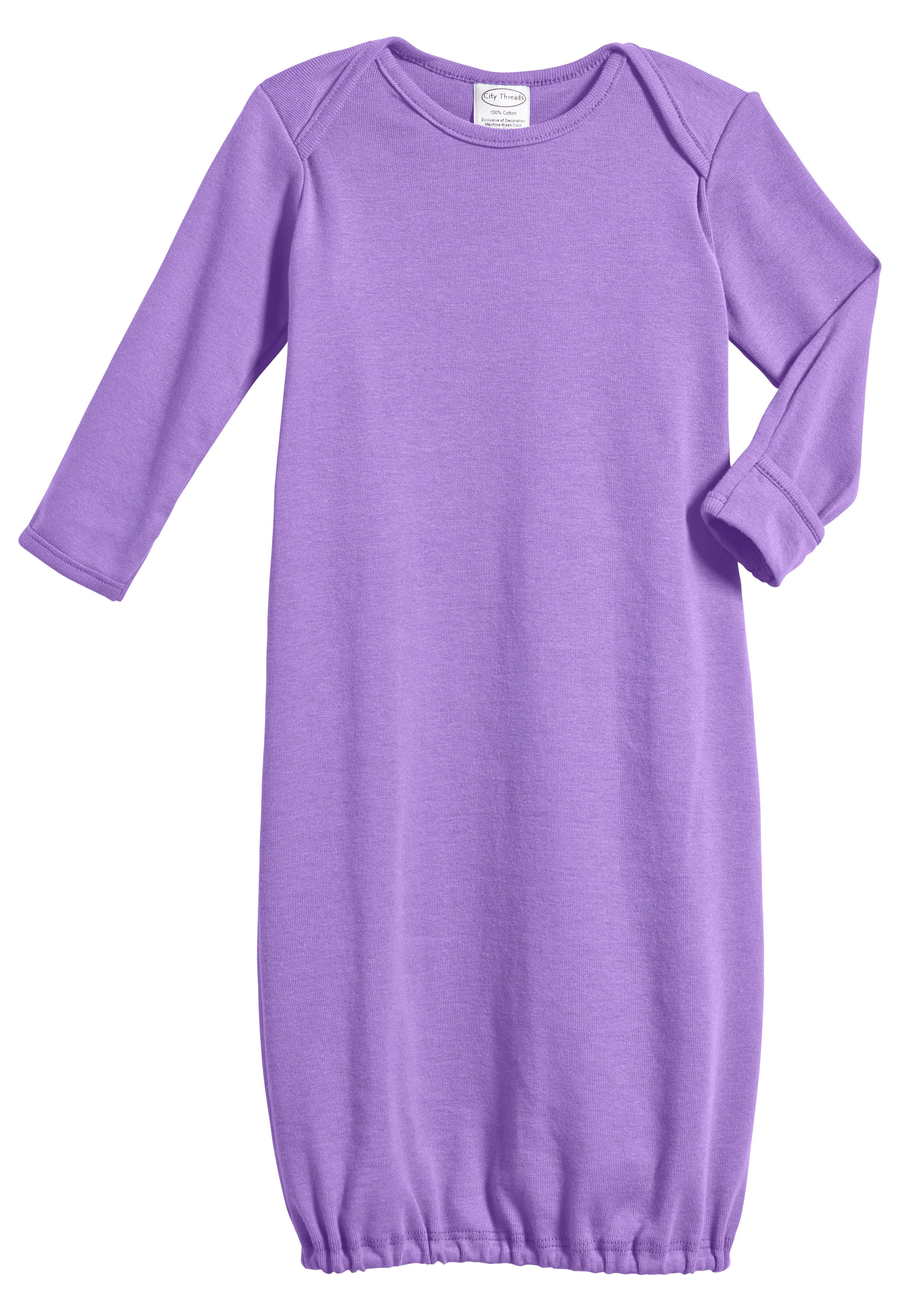 Super-Soft Organic Cotton Baby Rib Gown | Deep Purple - Drispect