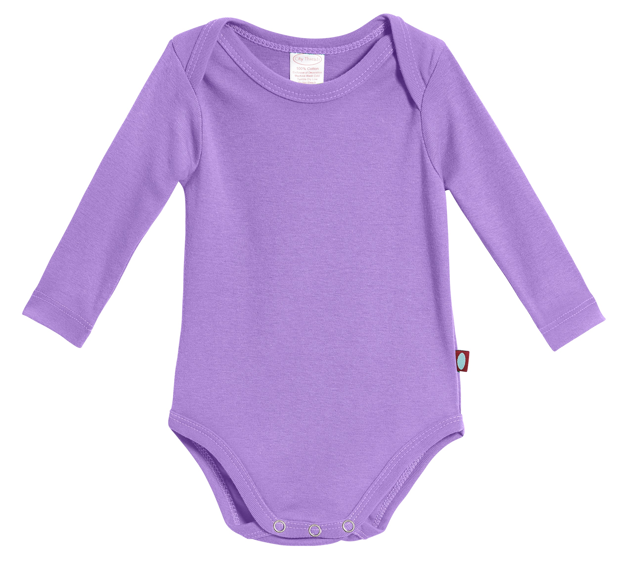 Super-Soft Organic Cotton Baby Rib Long Sleeve Snap Onesie| Deep Purple - Drispect