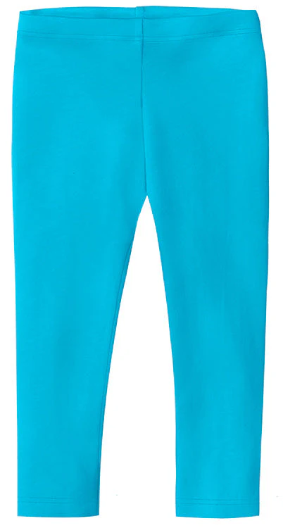 Girls Soft 100% Cotton Capri Leggings | Turquoise - Drispect
