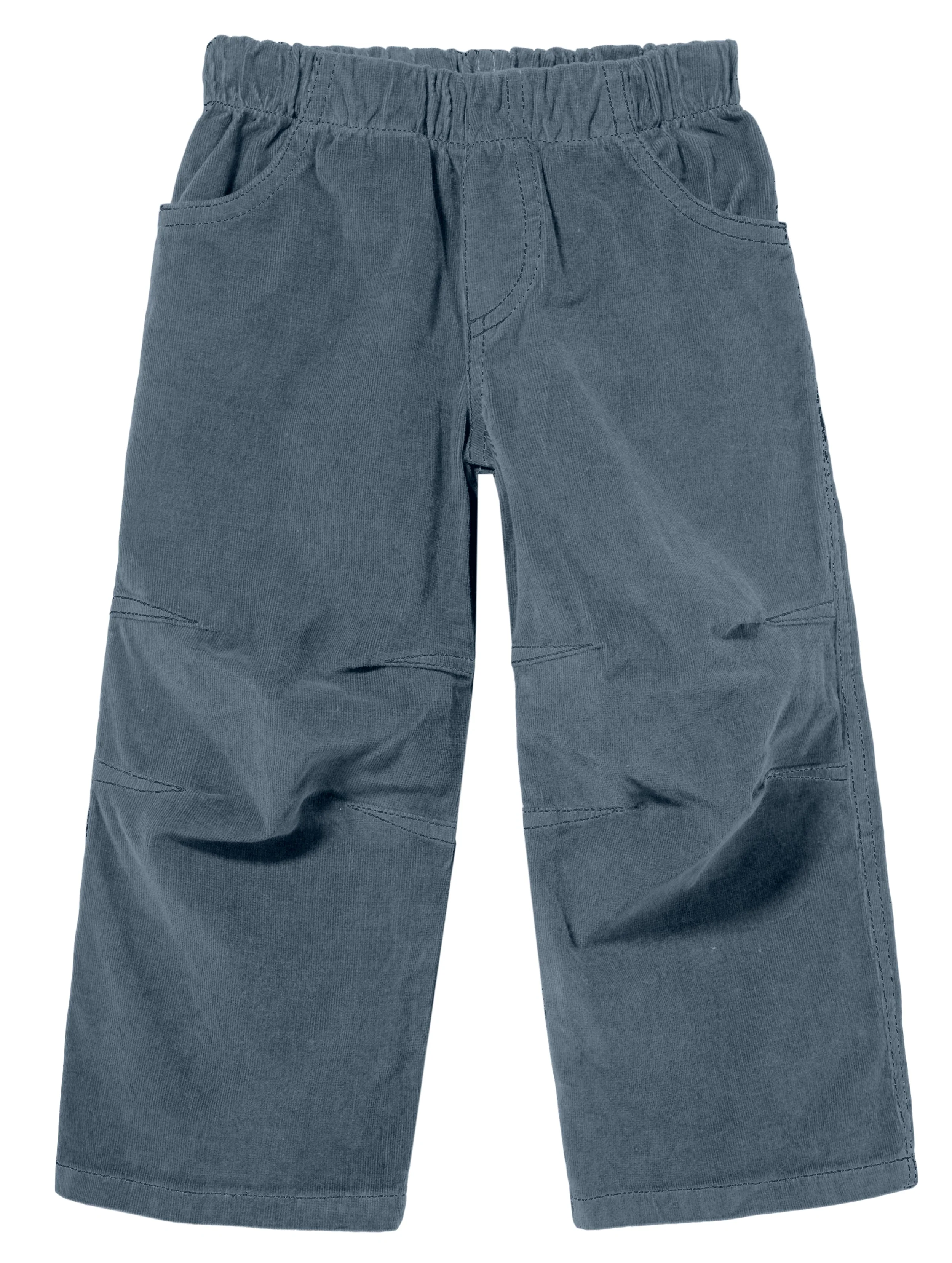 Soft Stretch Cord Pants With Knee Articulation - Matching Stitch | Concrete - Drispect