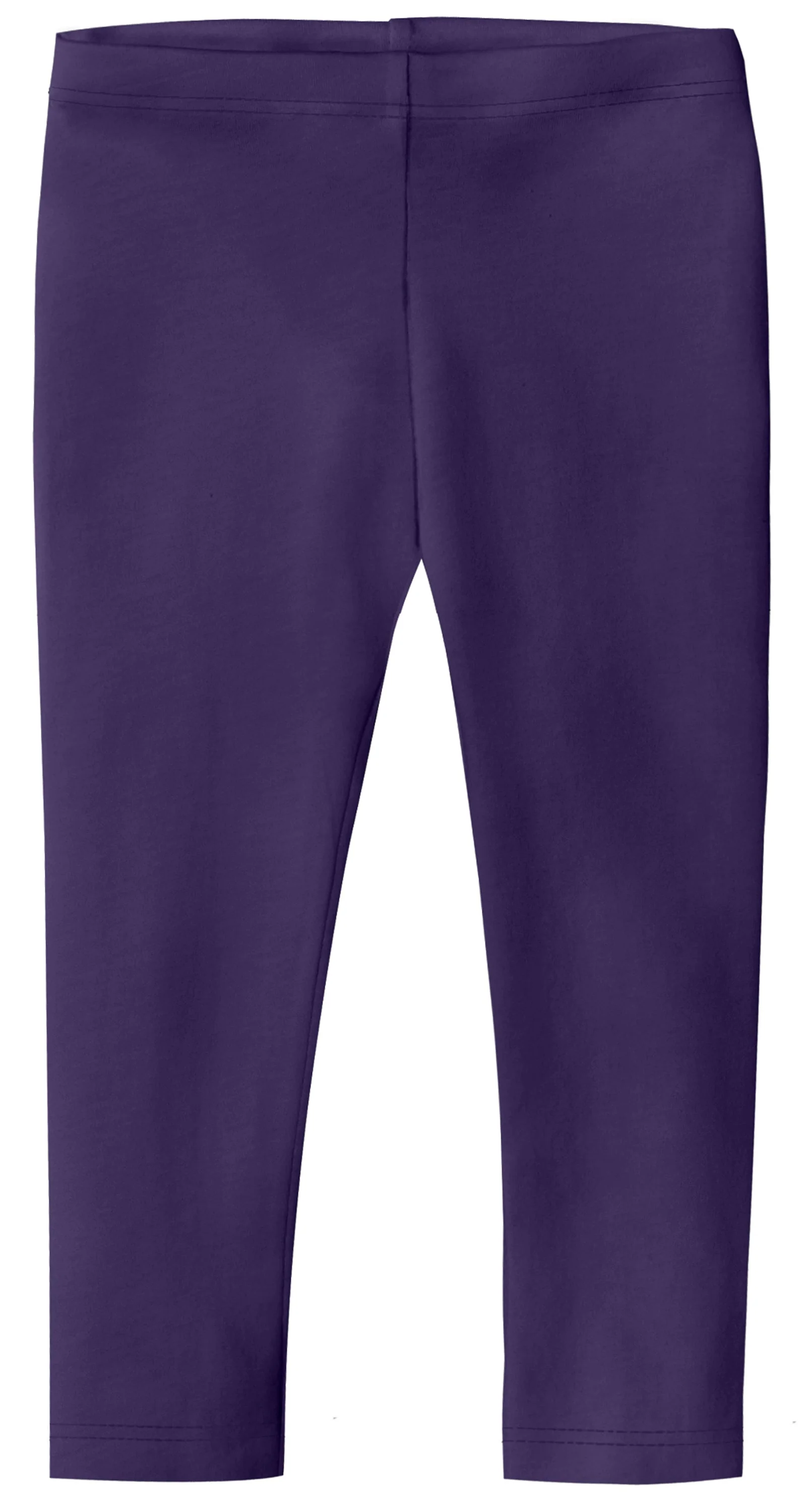 Girls Soft 100% Cotton Capri Leggings | Purple - Drispect