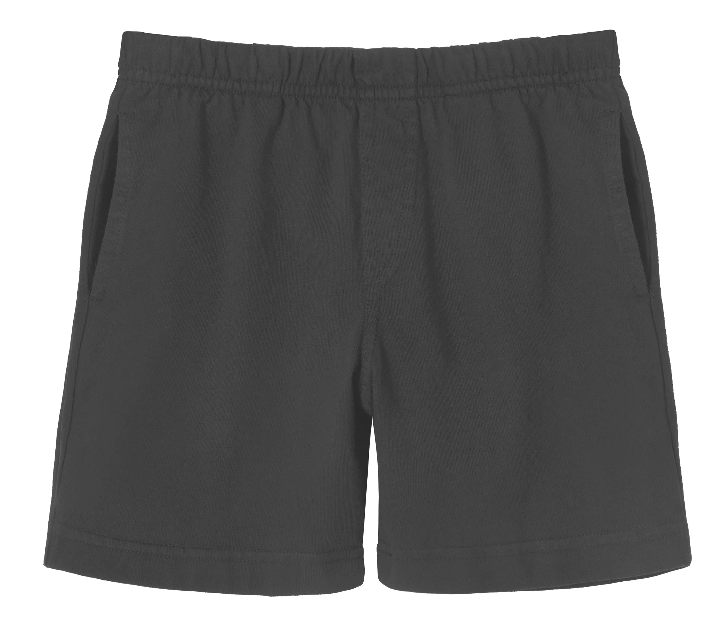 Boys Soft Cotton UPF 50+ Above-Knee Side Pocket Shorts | Charcoal - Drispect