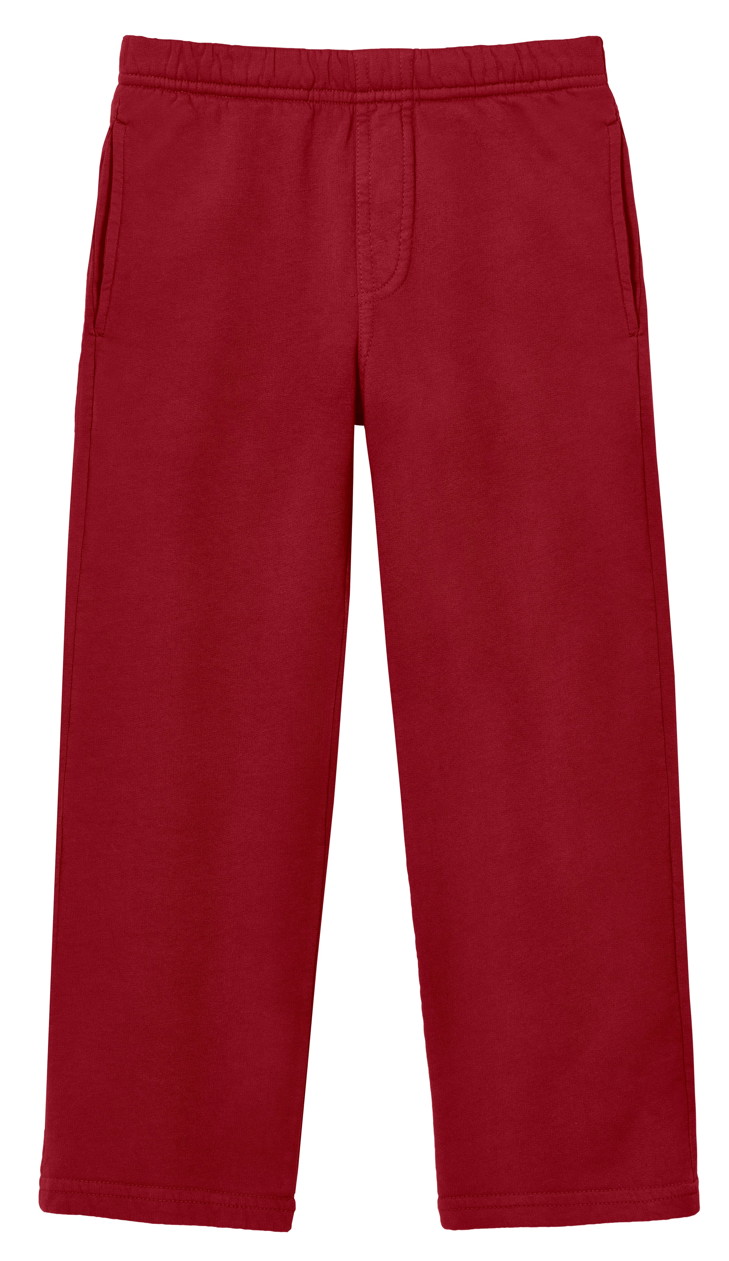 Boys Soft Cotton Fleece Straight Leg Pocket Pant | Red - Drispect