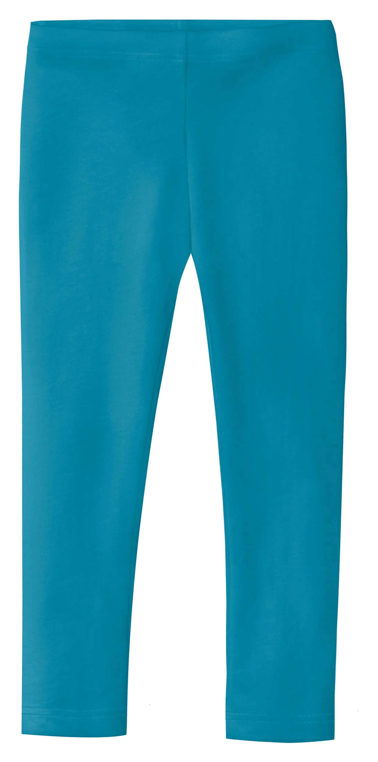 Girls Soft 100% Cotton Solid Colored Leggings | Teal - Drispect
