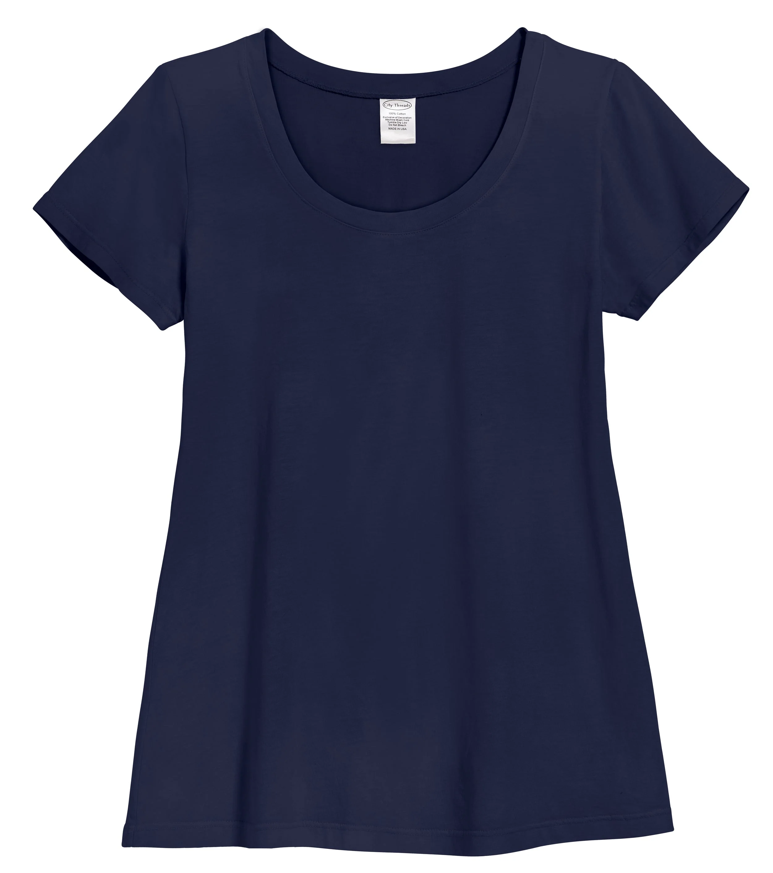Women's Soft Supima Cotton Short Sleeve Everyday Comfy Crew Tee | Navy - Drispect