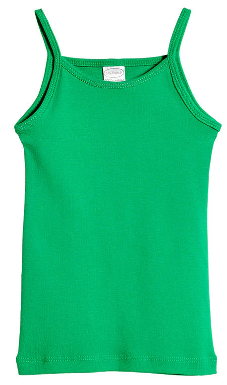 Girls Soft Cotton Camisole | Elf Green - Drispect