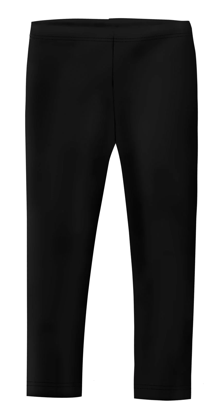 Girls Soft 100% Cotton Solid Colored Leggings | Black - Drispect