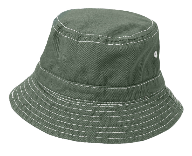 Boys and Girls 100% Cotton Twill UPF 50+ Wharf Hat | Turtle Green (Dyed & Finished in USA*) - Drispect