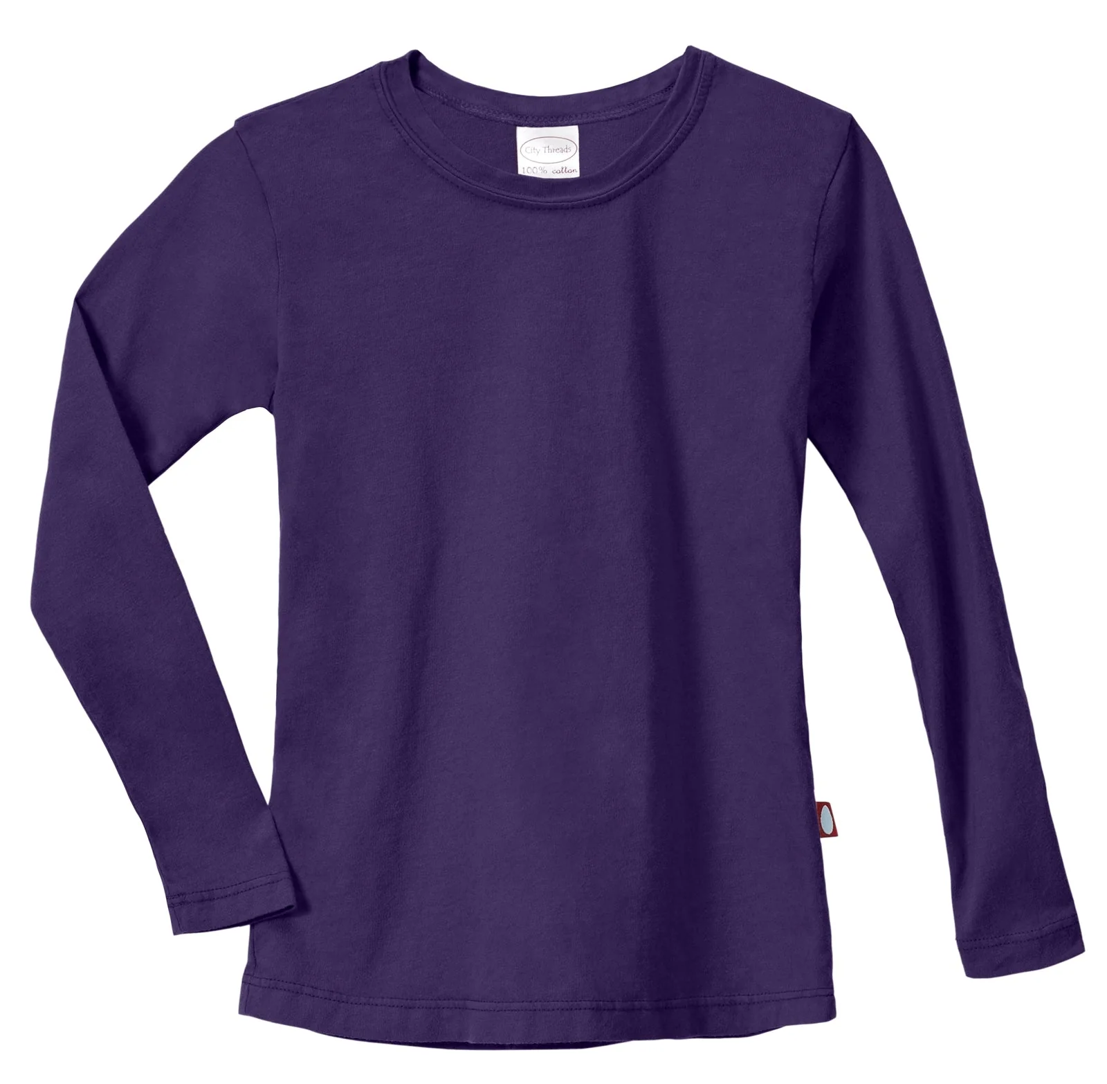 Girls Soft Cotton Jersey Long Sleeve Tee | Purple - Drispect