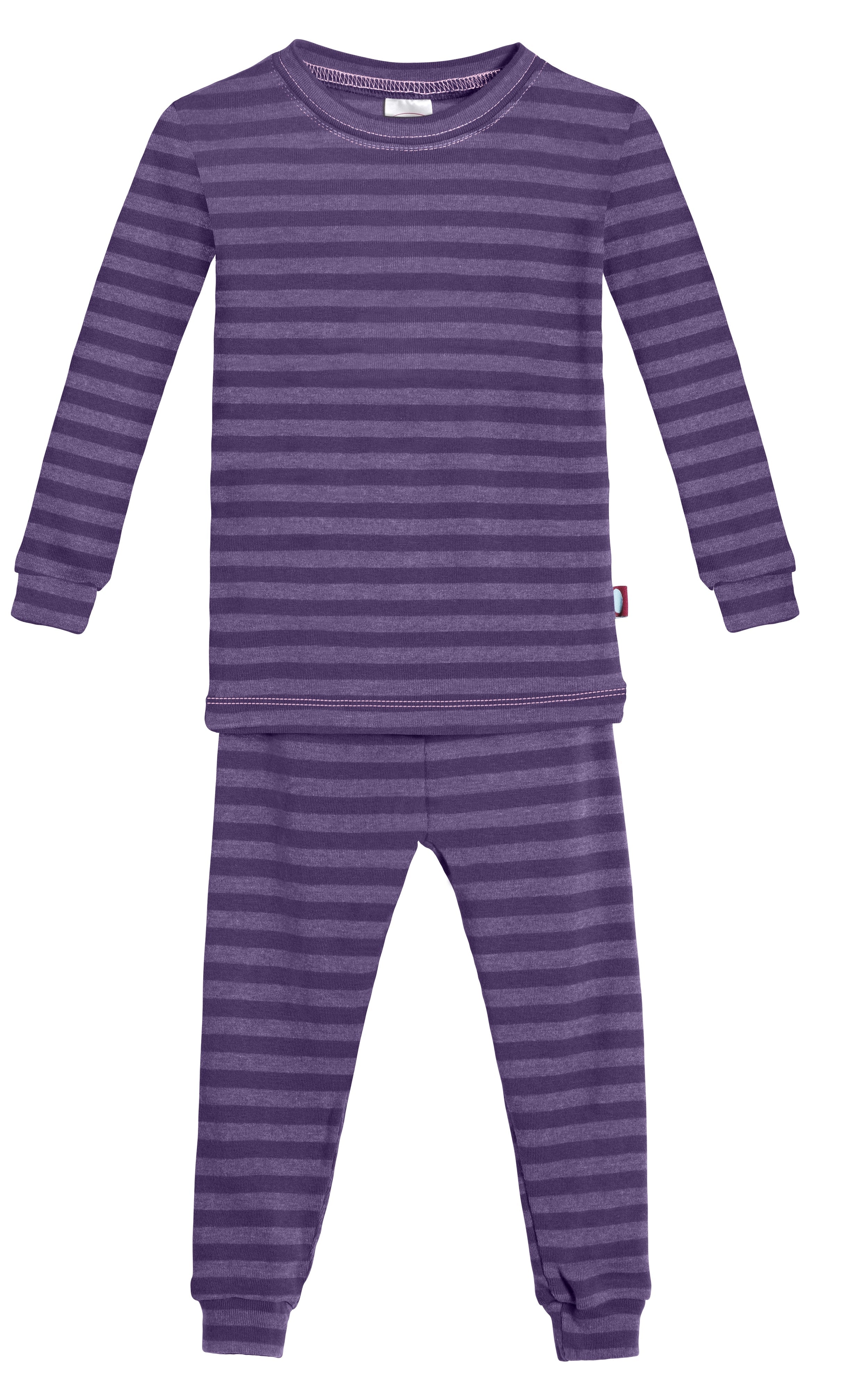 Boys and Girls Striped Pajama Set | Purple - Drispect