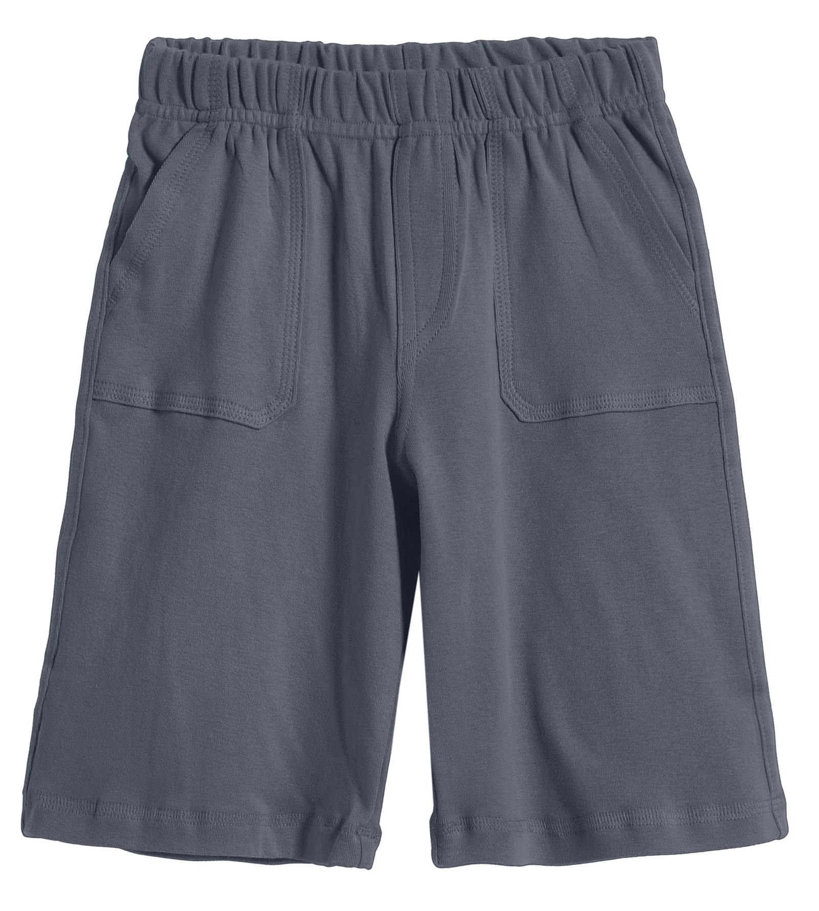 Boys Soft Cotton UPF 50+ 3 -Pocket Jersey Shorts | Concrete Grey - Drispect