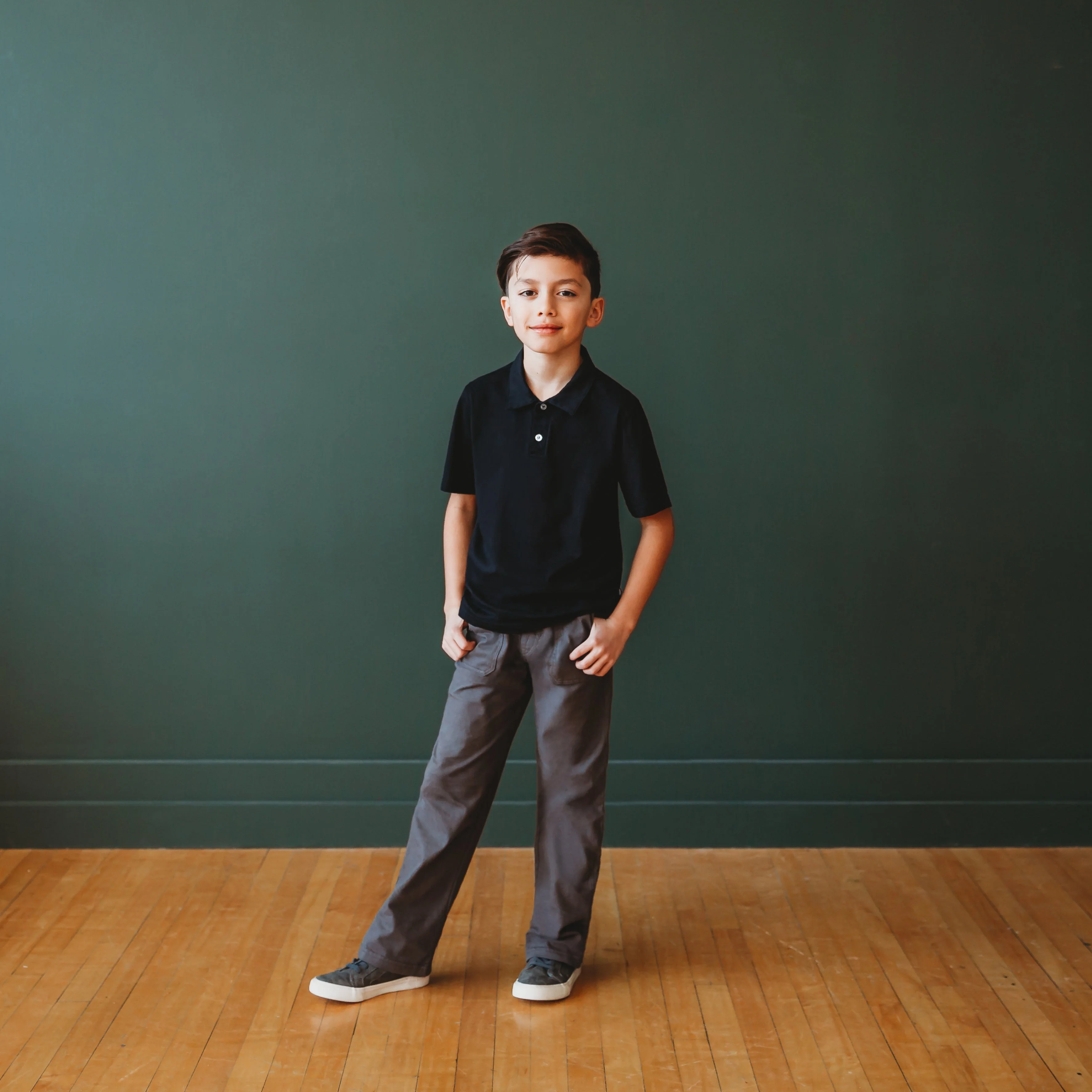 Boys Soft Cotton 3-Pocket Jersey Pants - UPF 50+ | Dark Khaki - Drispect