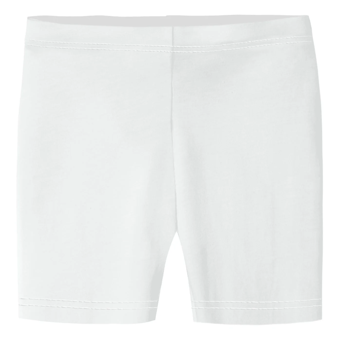 Girls Soft 100% Cotton Bike Shorts | White - Drispect