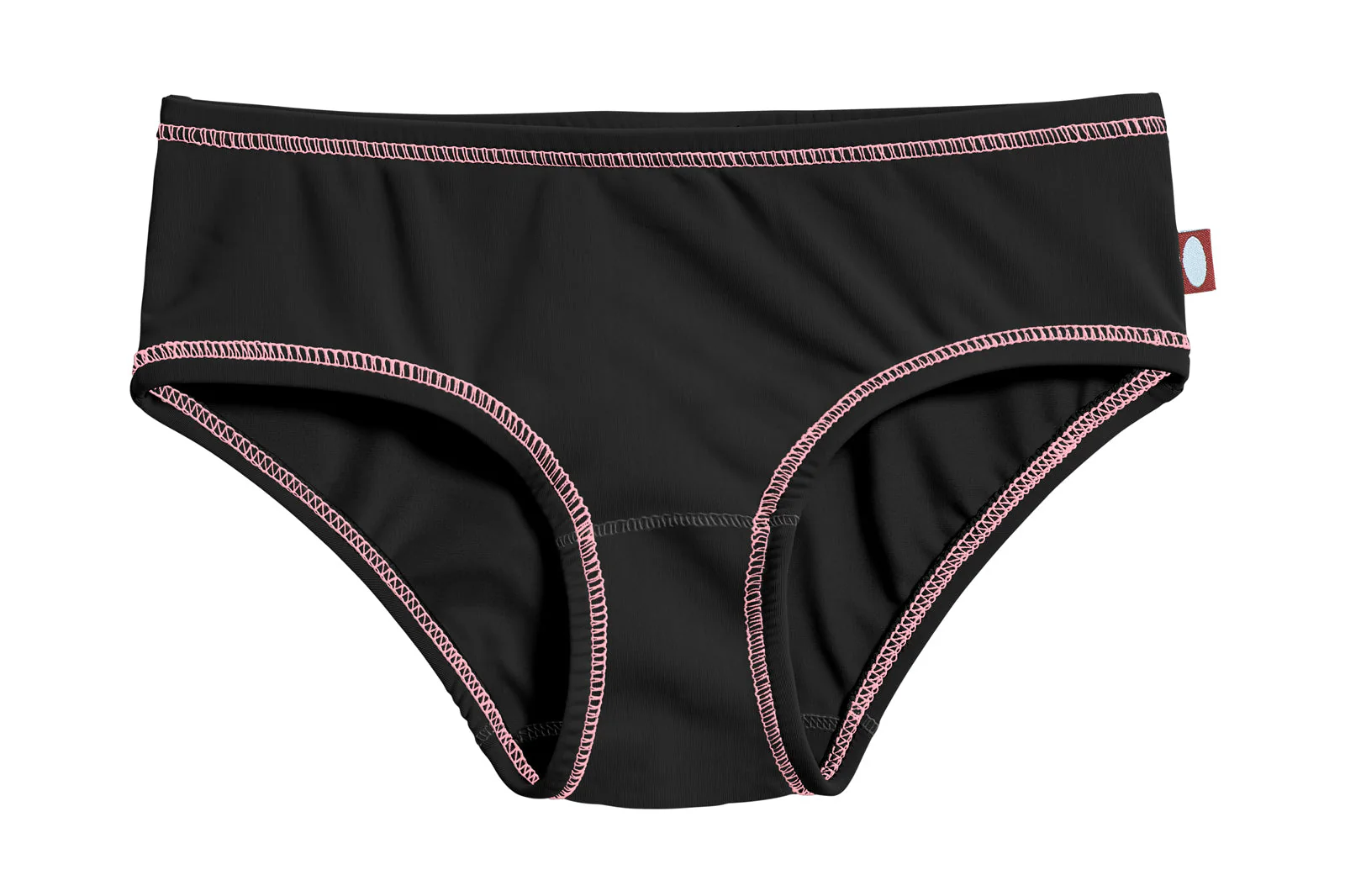 Girls UPF 50+ Swimming Briefs | Black w. Bubblegum Stitch - Drispect
