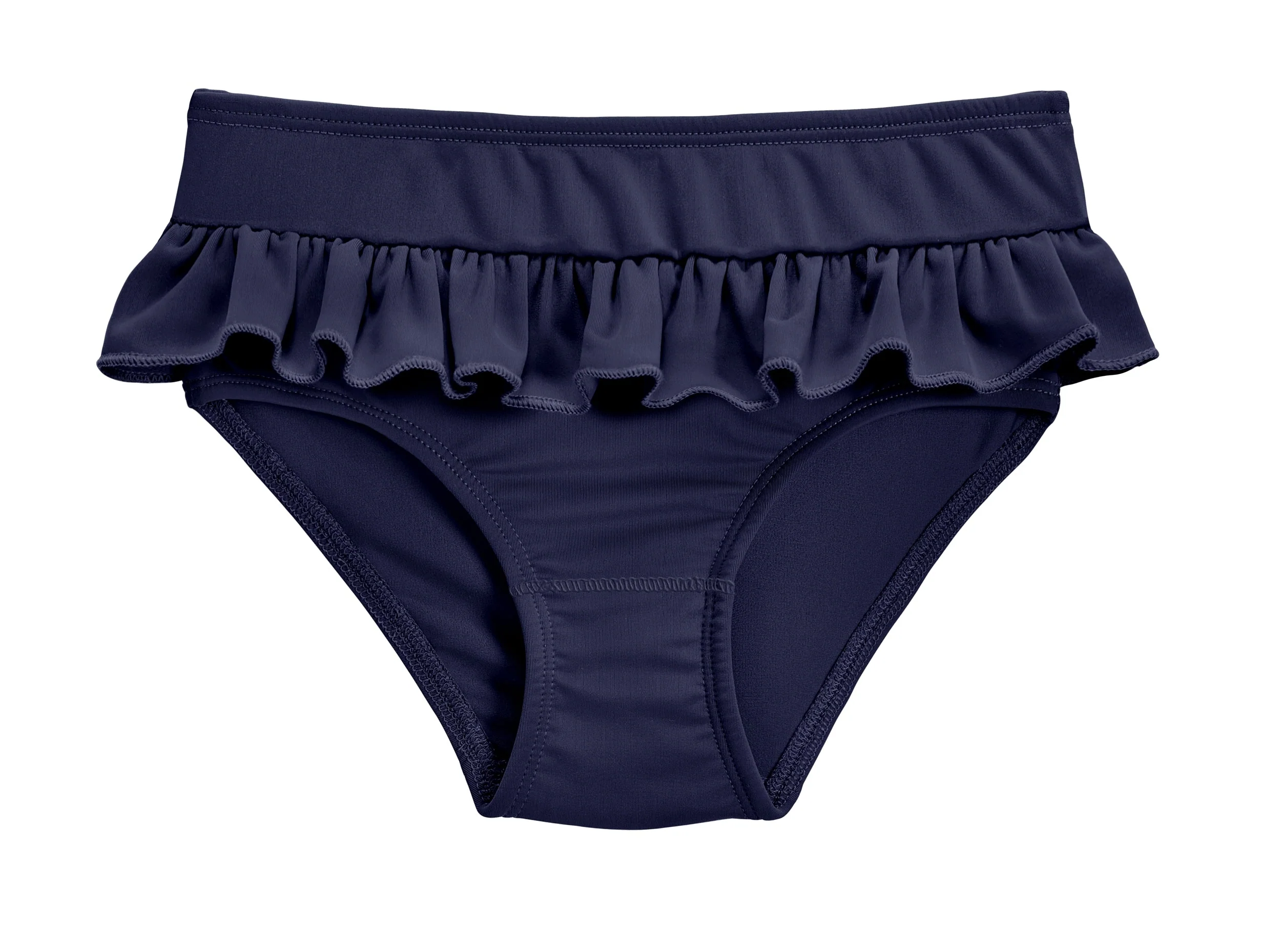 Girls UPF 50+ Ruffle Swim Briefs | Navy - Drispect