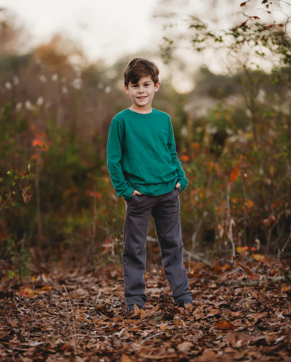 Boys Lightweight Soft Cotton  Fleece Straight Leg Pocket Pant | White - Drispect