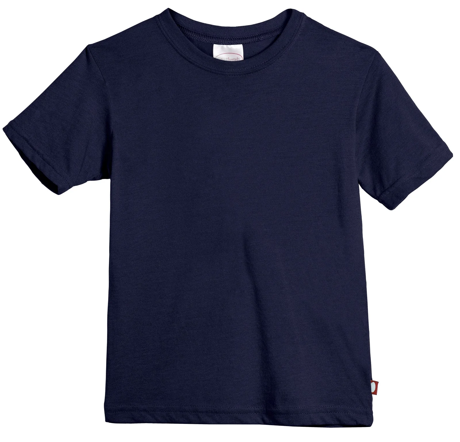 Boys Soft Cotton Jersey Short Sleeve Crew Tee | Navy - Drispect