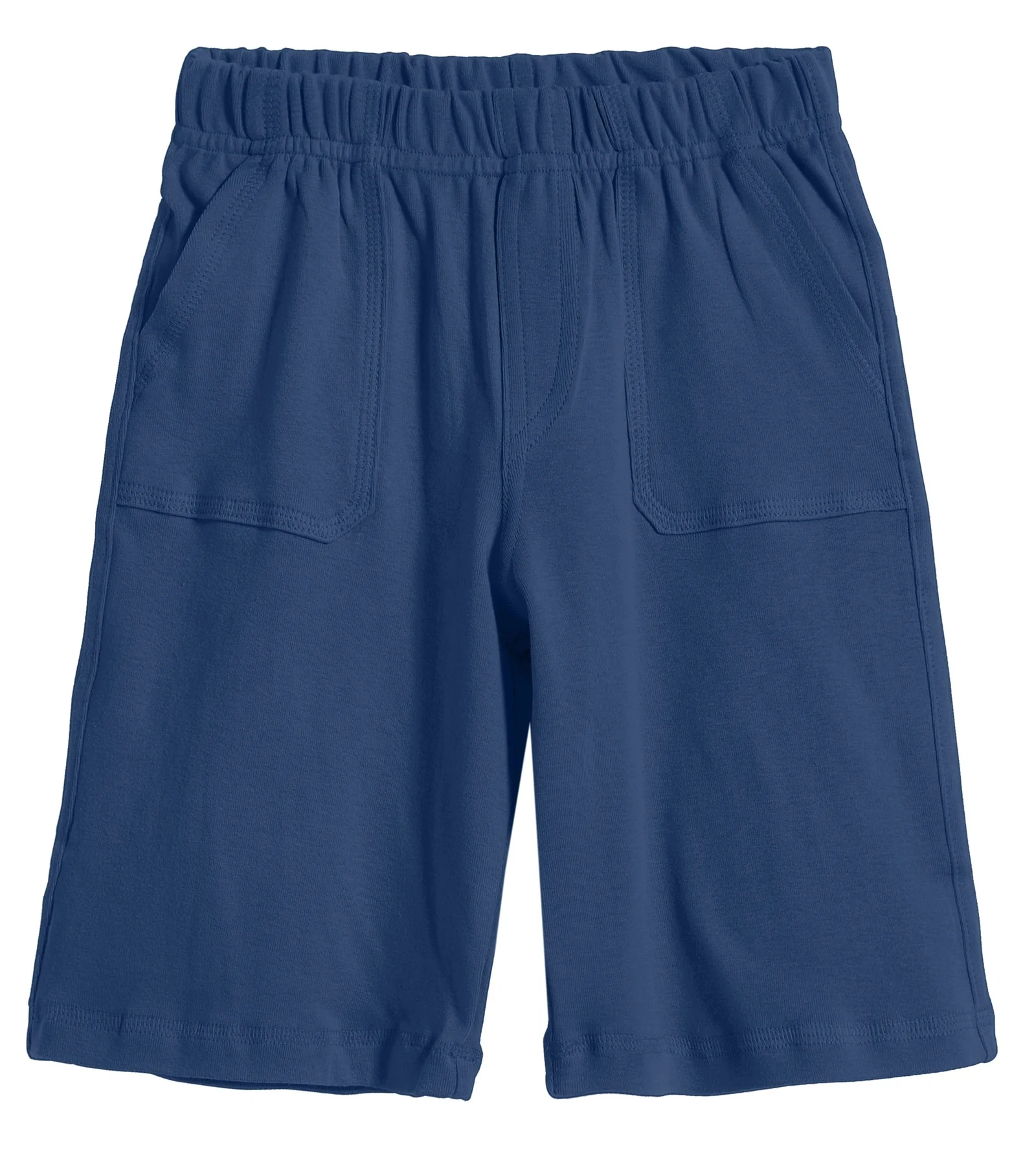 Boys Soft Cotton UPF 50+ 3 -Pocket Jersey Shorts | Midnight Blue - Drispect