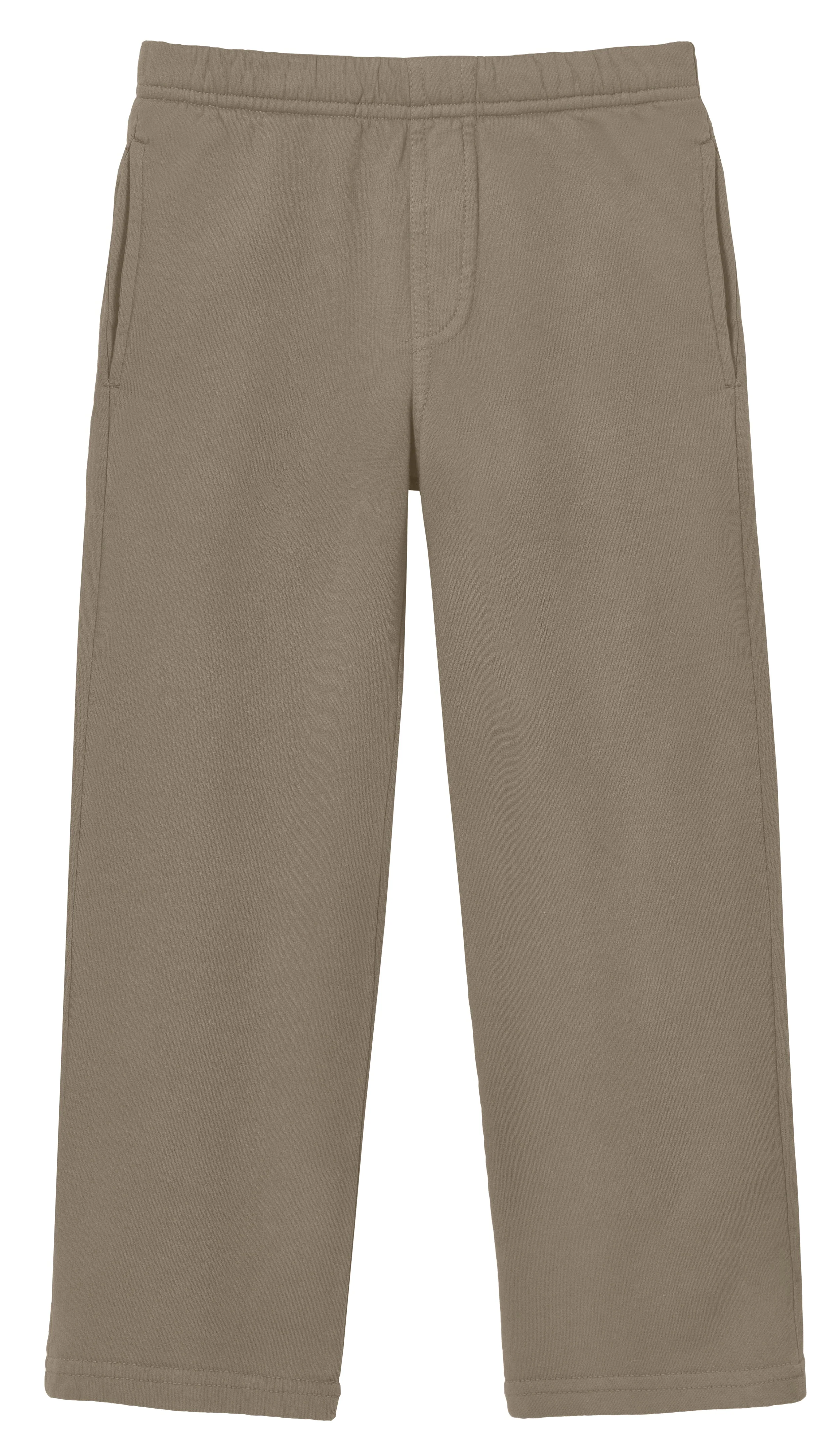 Boys Soft Cotton Fleece Straight Leg Pocket Pant | Dark Khaki - Drispect