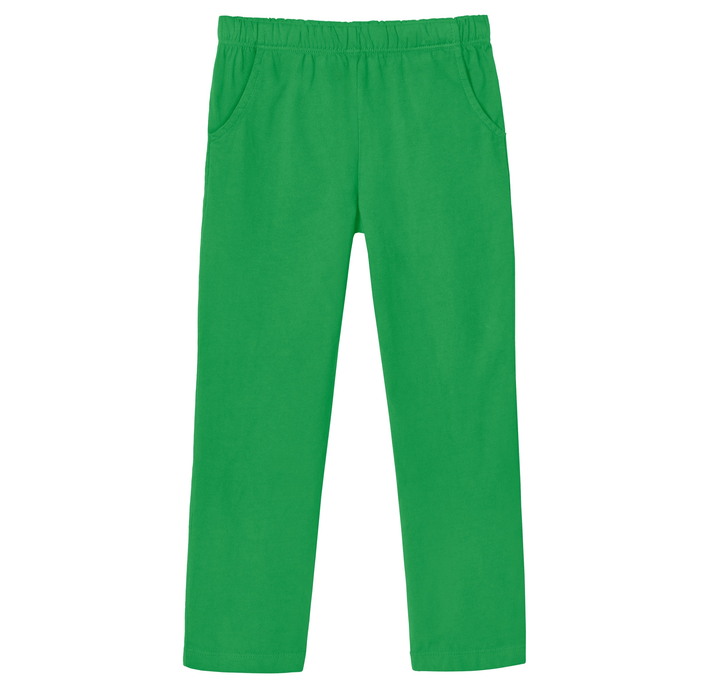 Girls Soft Cotton UPF 50+ Jersey Pocket Pants | Elf Green - Drispect