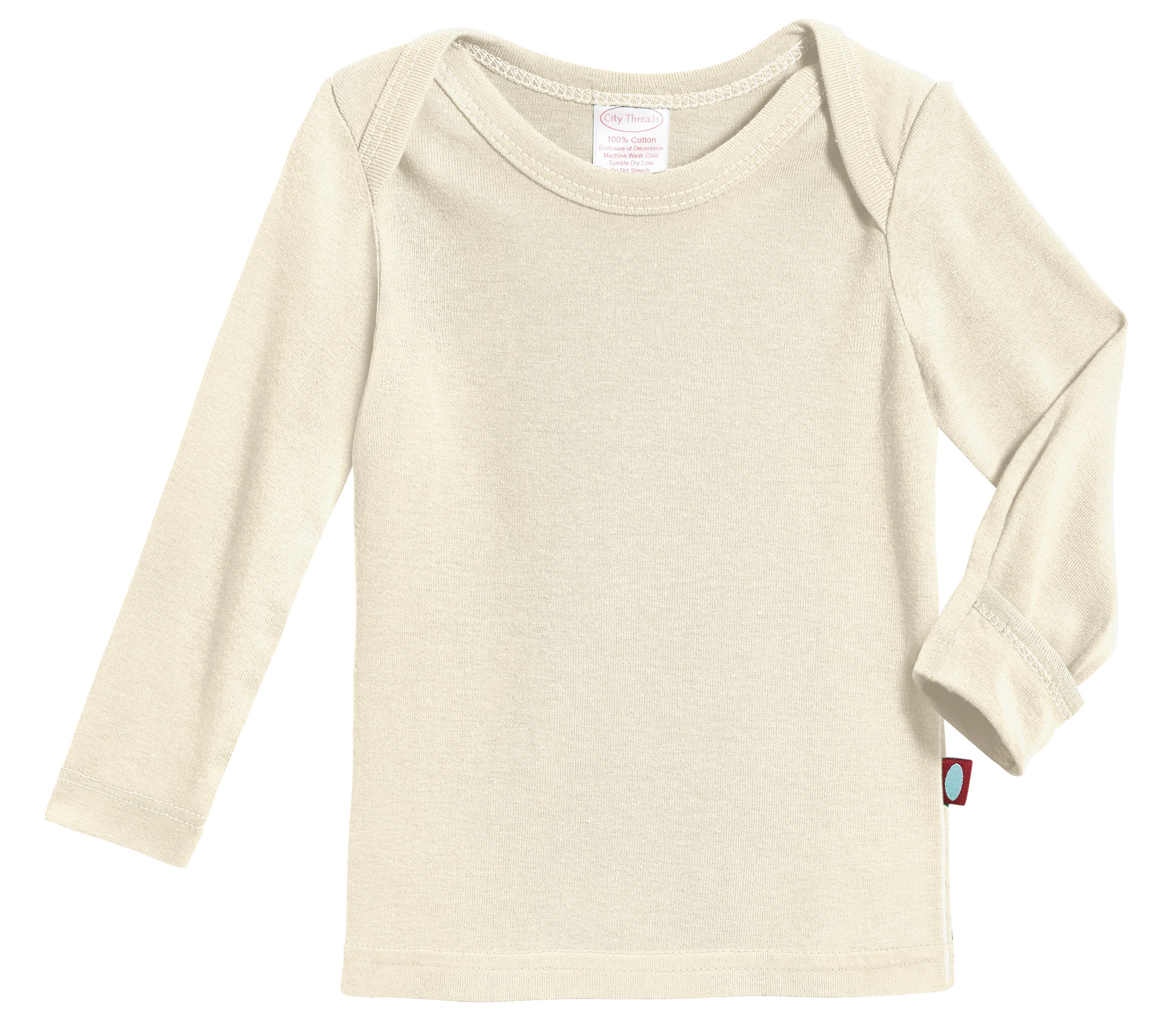 Super-Soft Organic Cotton Baby Rib Long Sleeve Lap Tee| Oatmeal - Drispect