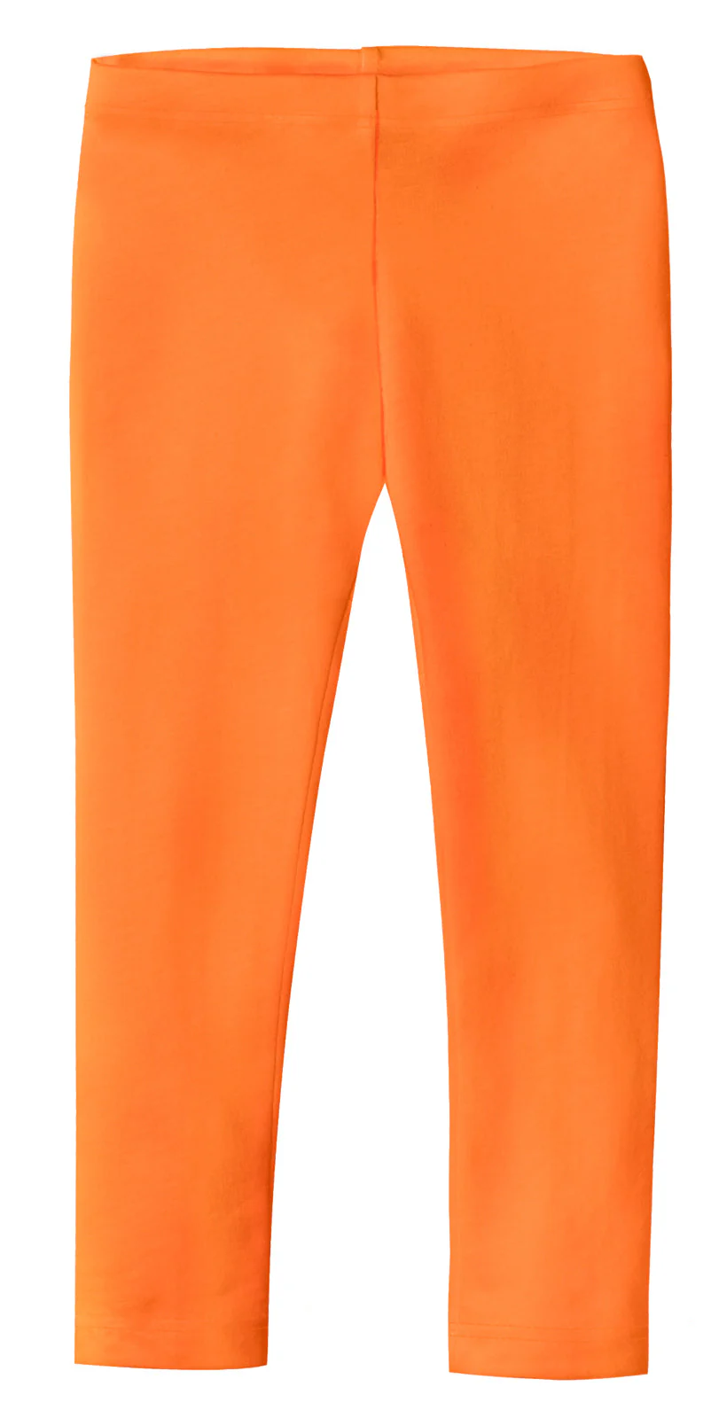 Girls Soft 100% Cotton Solid Colored Leggings | Orange - Drispect