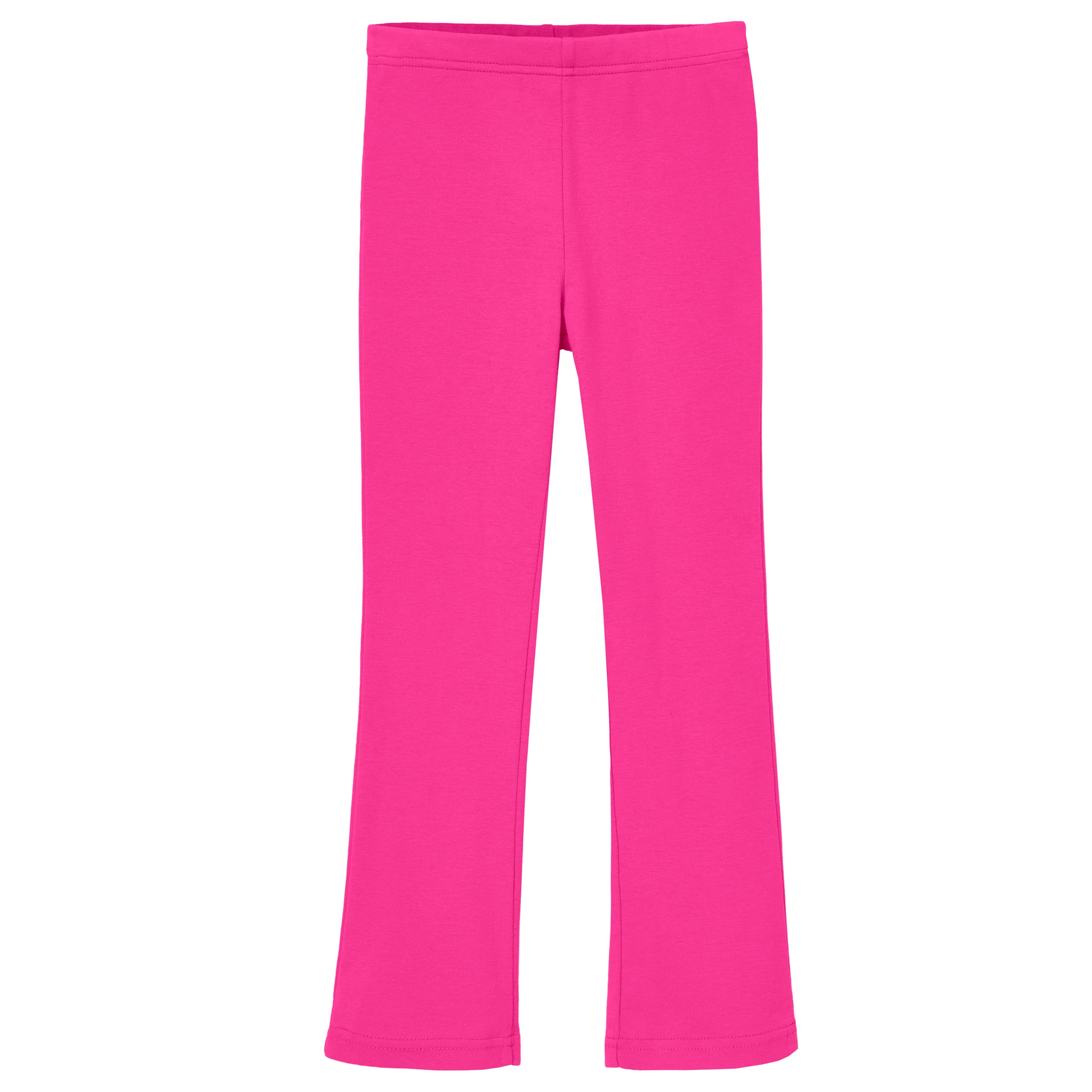Girls Soft 100% Cotton Flare Boot-Cut Leggings | Hot Pink - Drispect