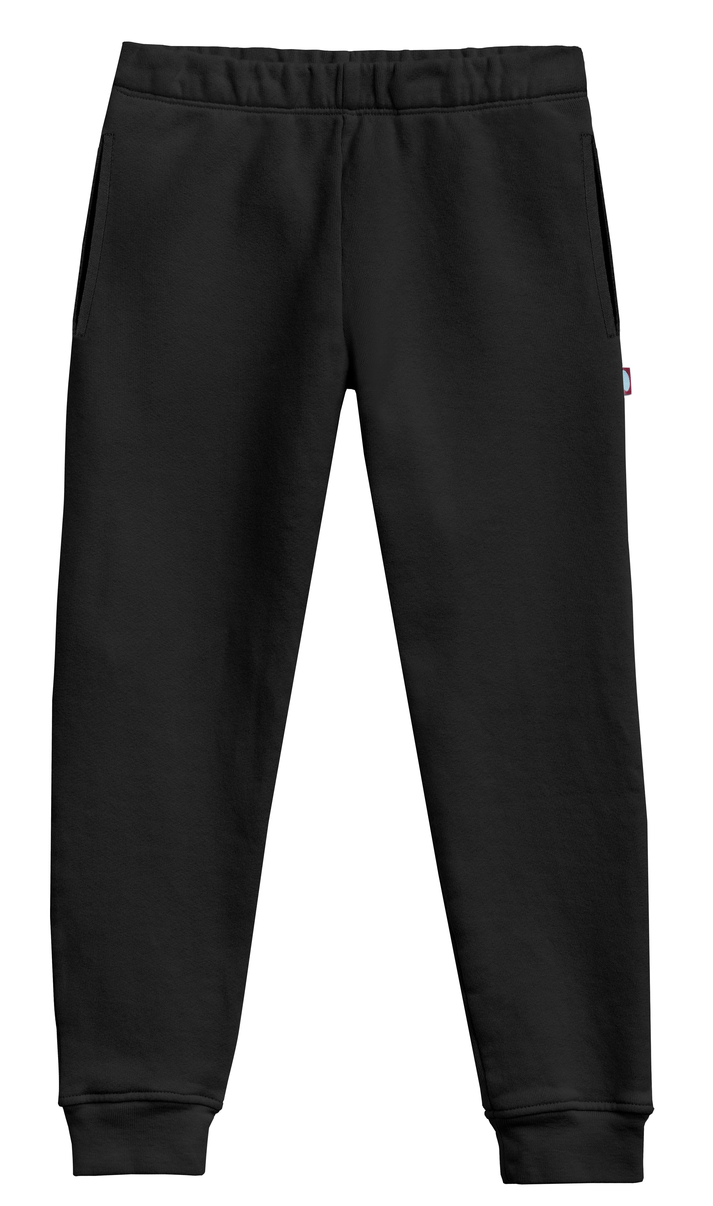 Boys and Girls Lightweight Soft Cotton Fleece Pocket Jogger | Black - Drispect