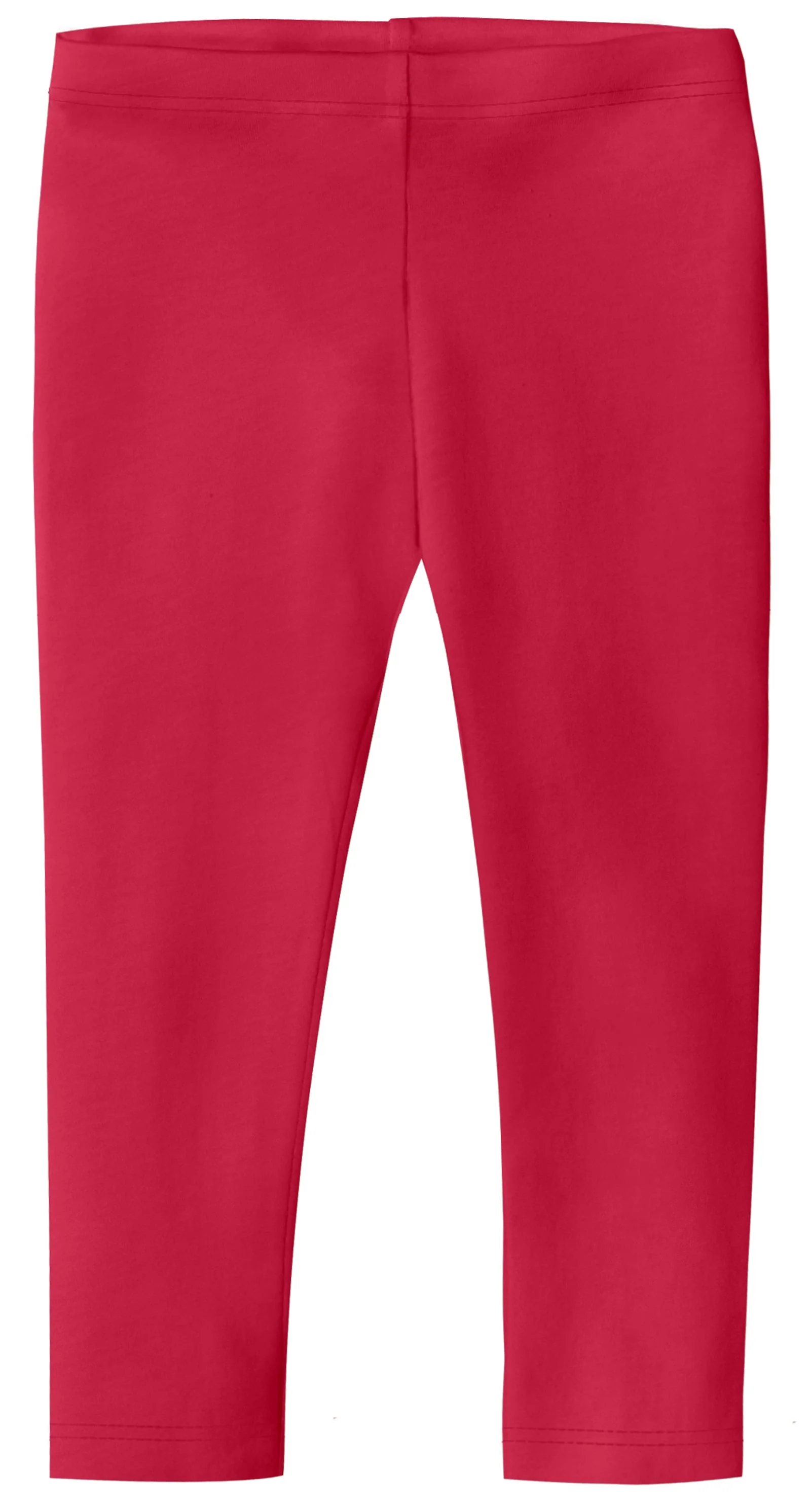 Girls Soft 100% Cotton Capri Leggings | Candy Apple - Drispect