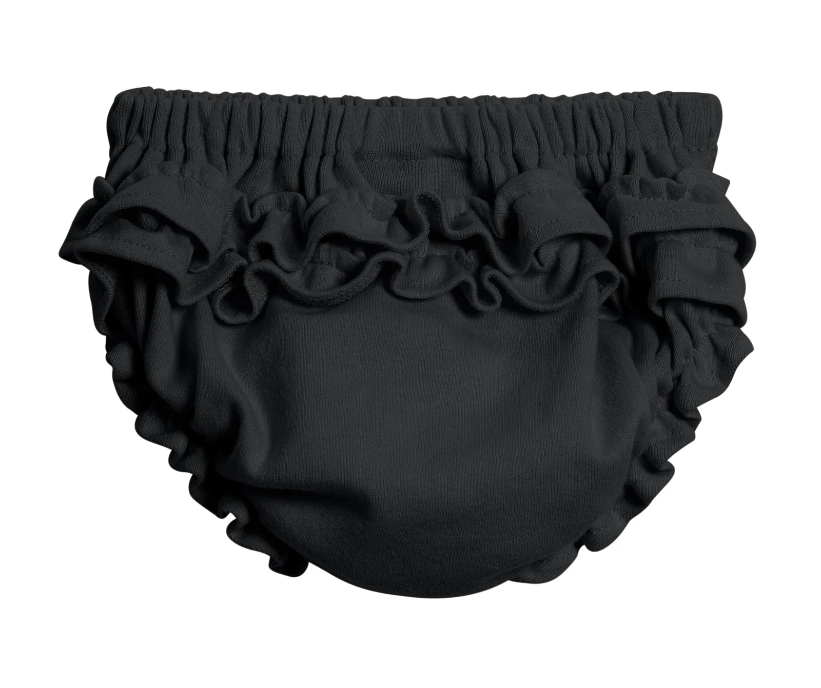 Girls Soft Cotton Ruffle Diaper Cover | Black - Drispect