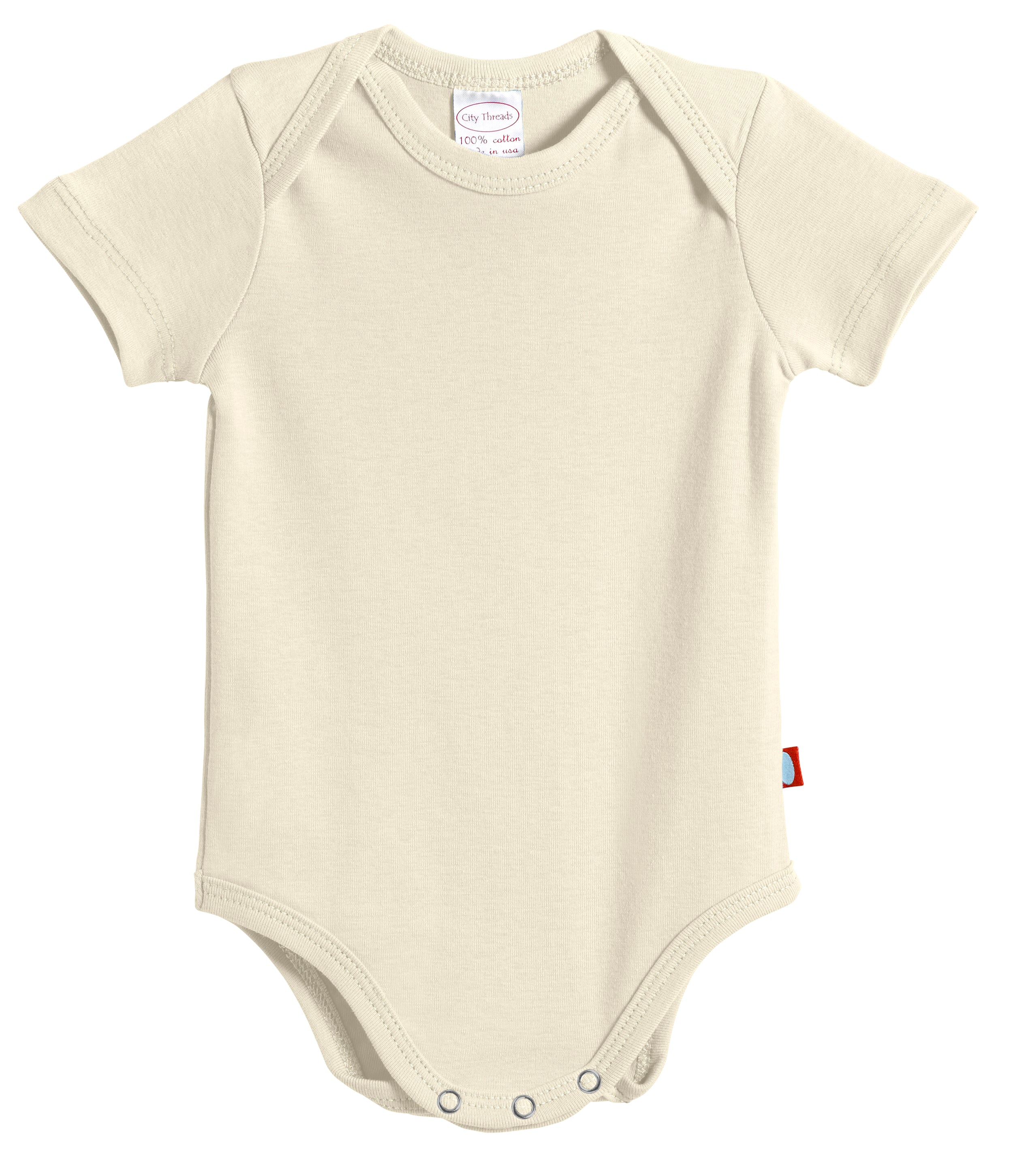 Super-Soft Organic Cotton Baby Rib Short Sleeve Snap Onesie| Oatmeal - Drispect