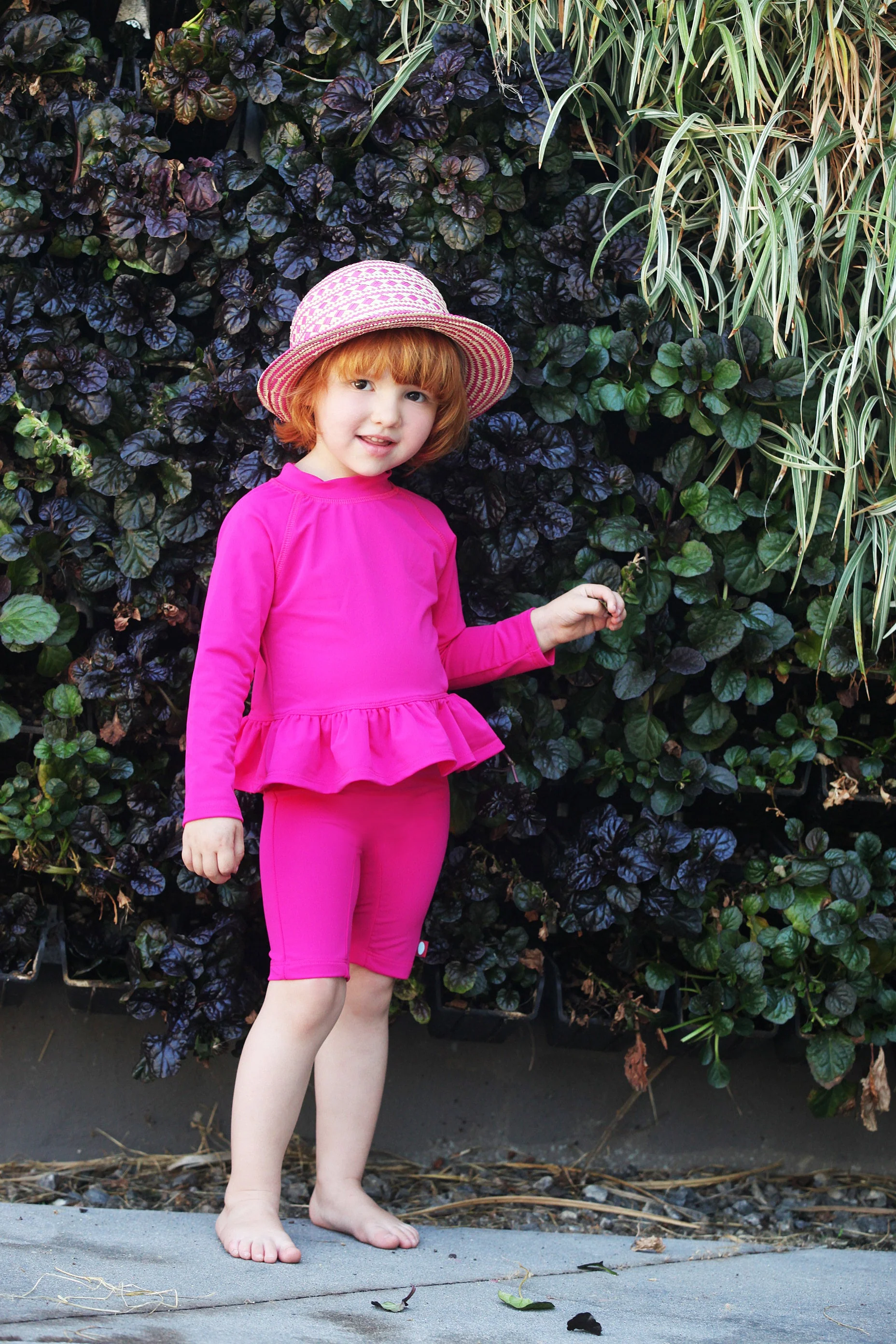 Girls UPF 50+ Peplum Long Sleeve Rashguard | Elf Green - Drispect