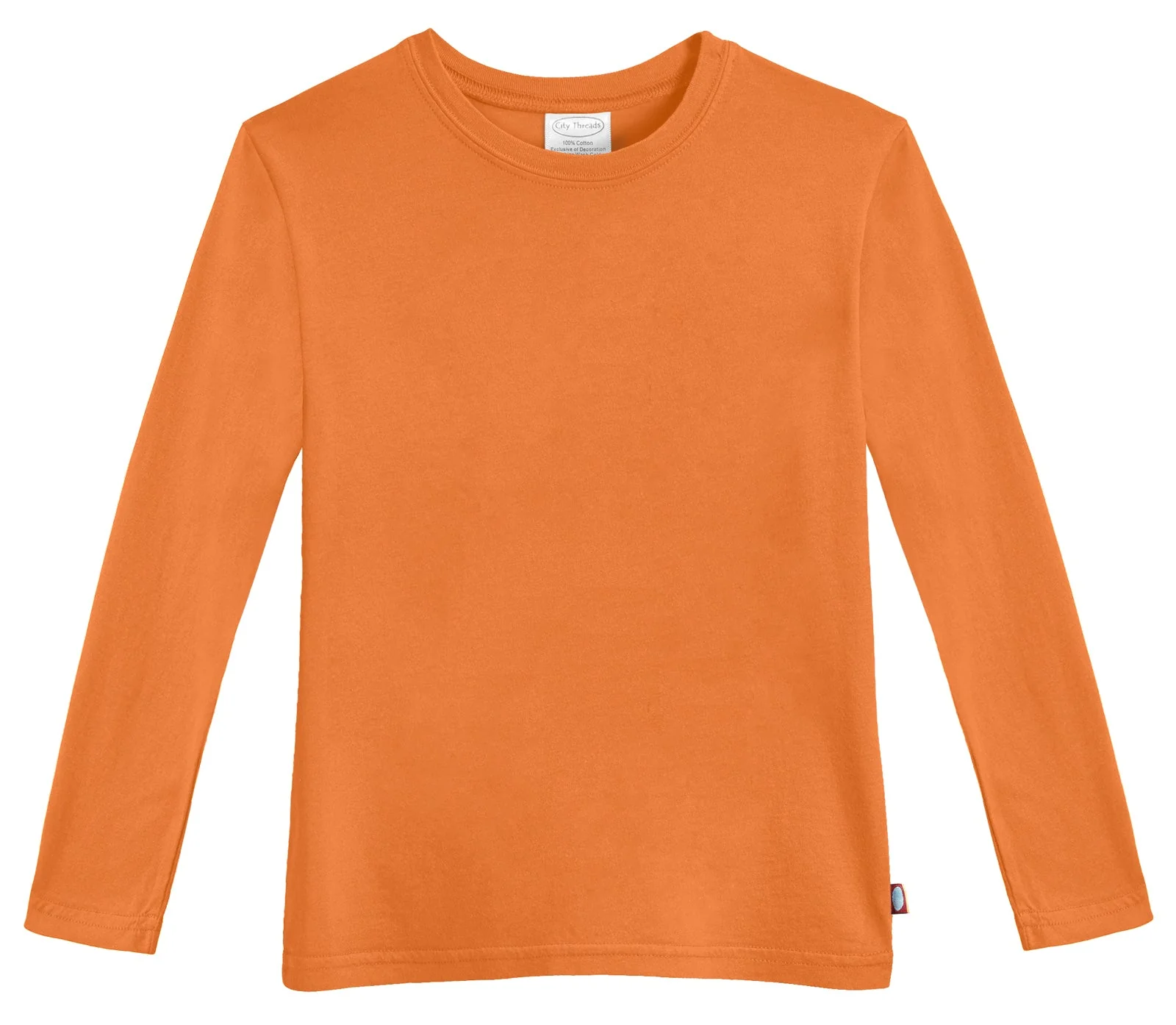 Boys Soft Cotton Jersey Long Sleeve Tee | Orange - Drispect