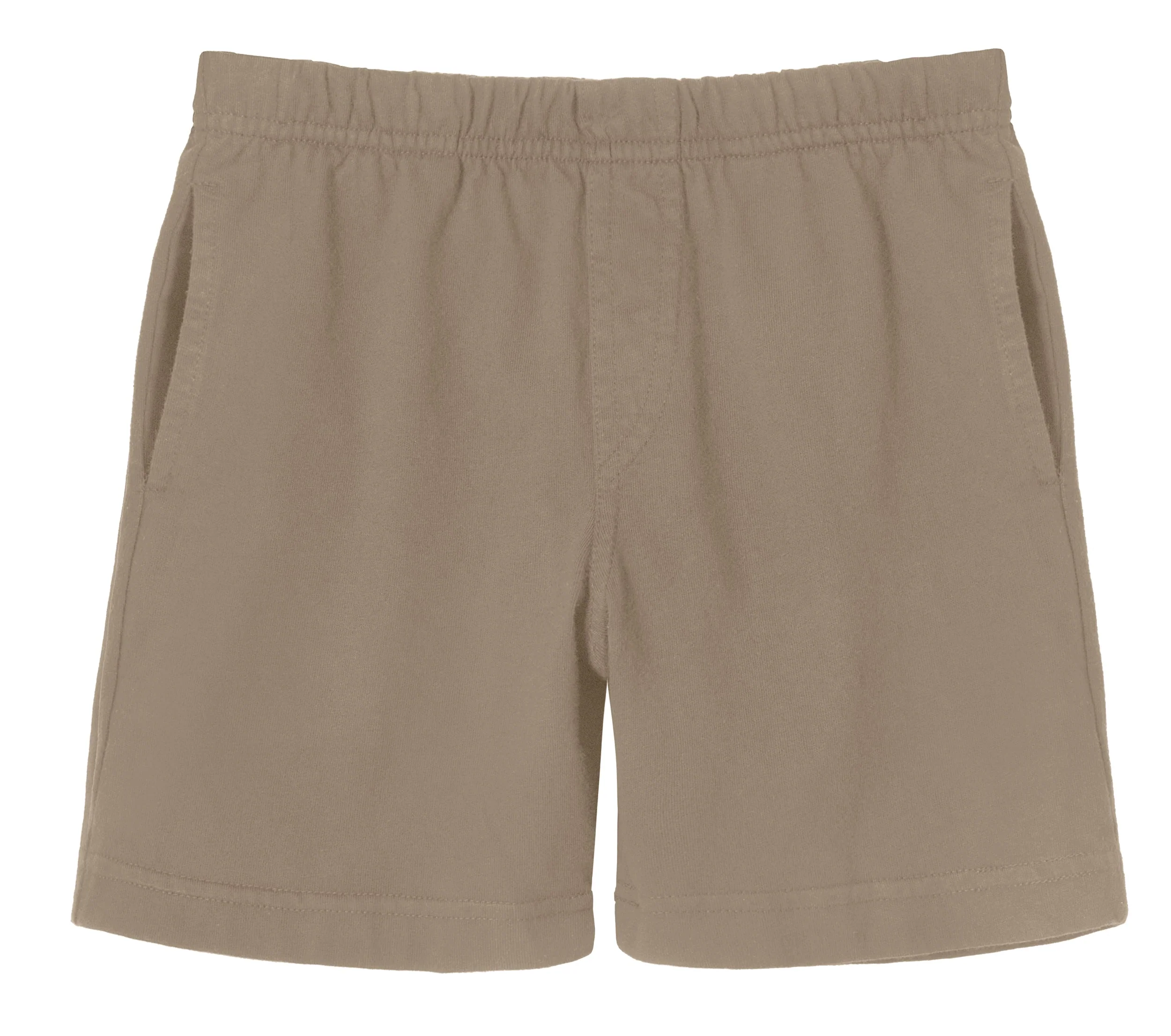 Boys Soft Cotton UPF 50+ Above-Knee Side Pocket Shorts | Dark Khaki - Drispect