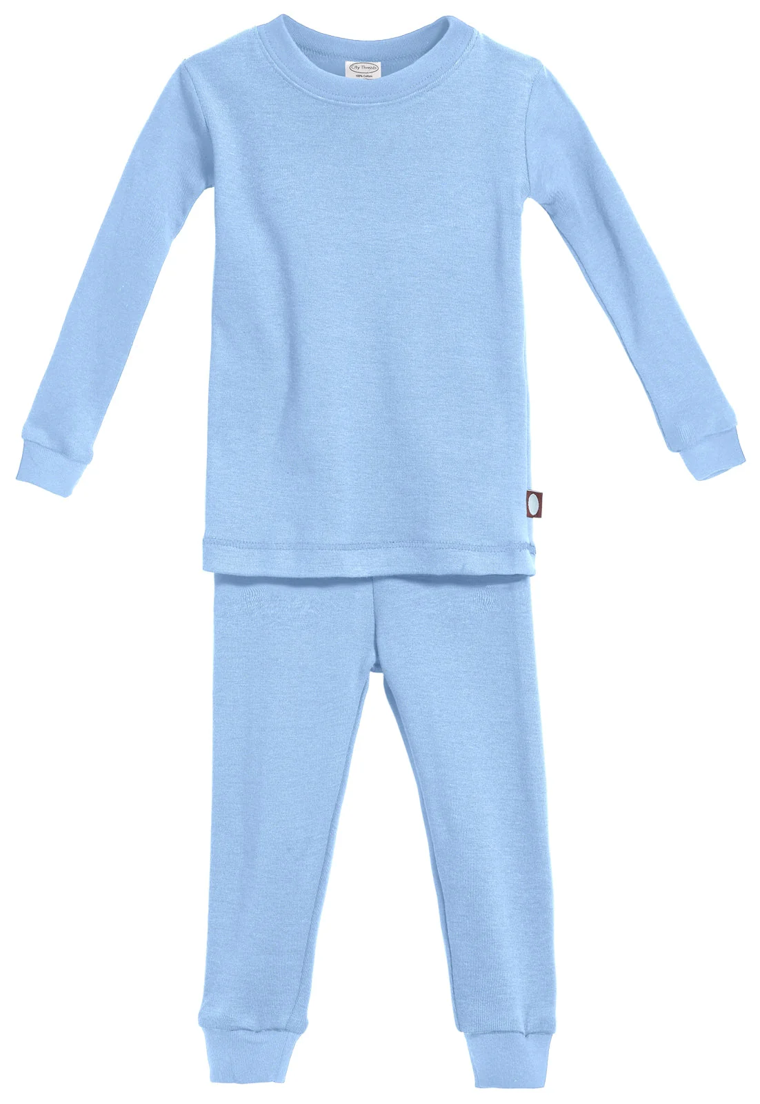 Boys and Girls Soft Organic Cotton Snug Fit Pajama Sets   | Bright Light Blue - Drispect