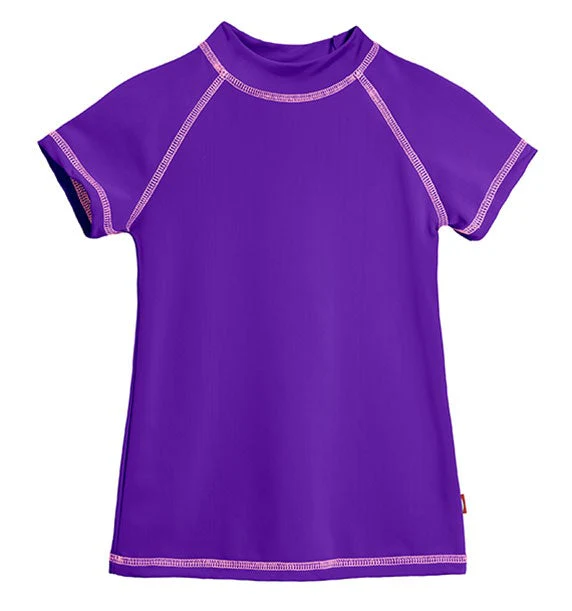 Girls UPF 50+ Short Sleeve Rashguard | Purple - Drispect